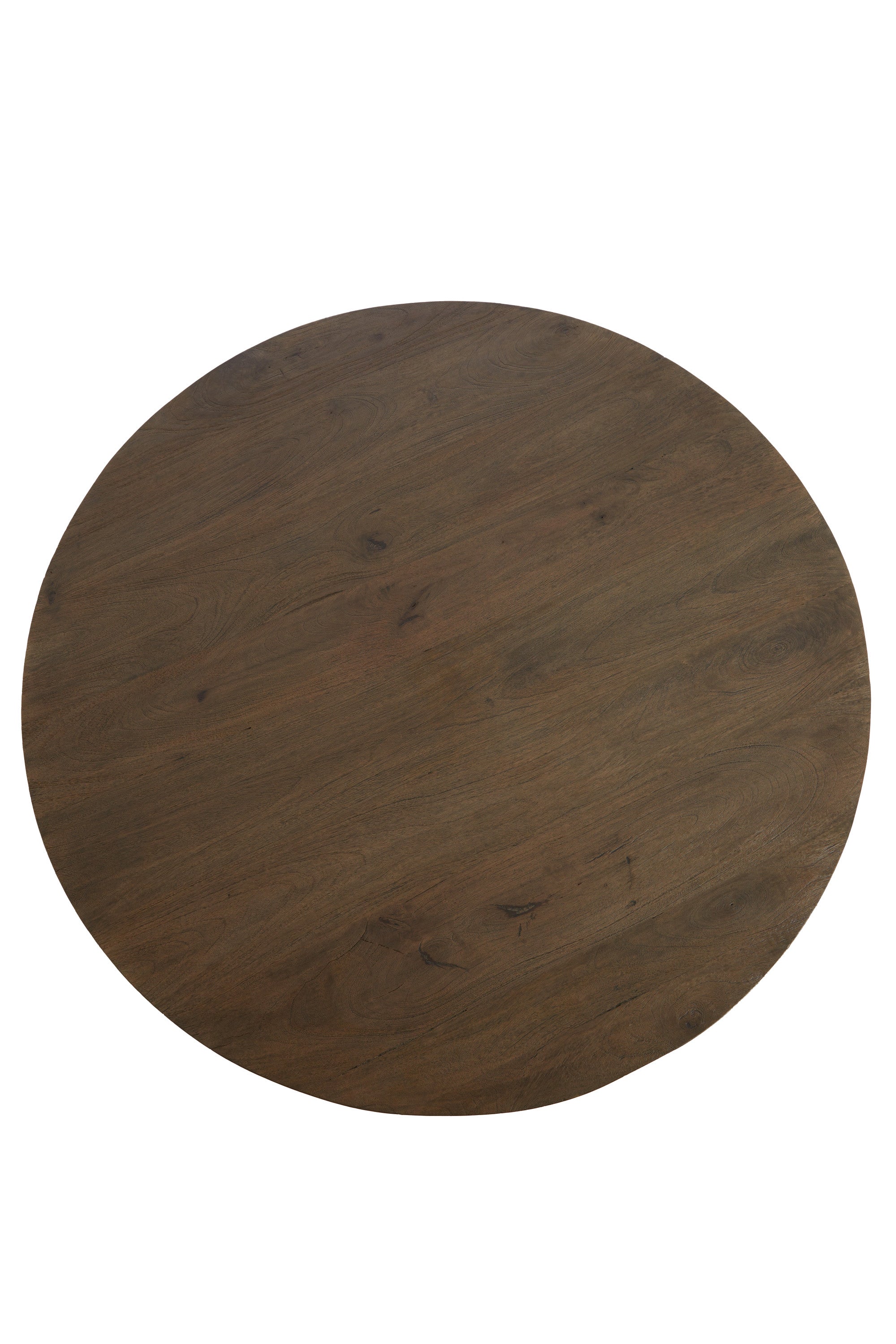 Palmira Oiled Brown Wood & Matt Beige Round Dining Table 120cm