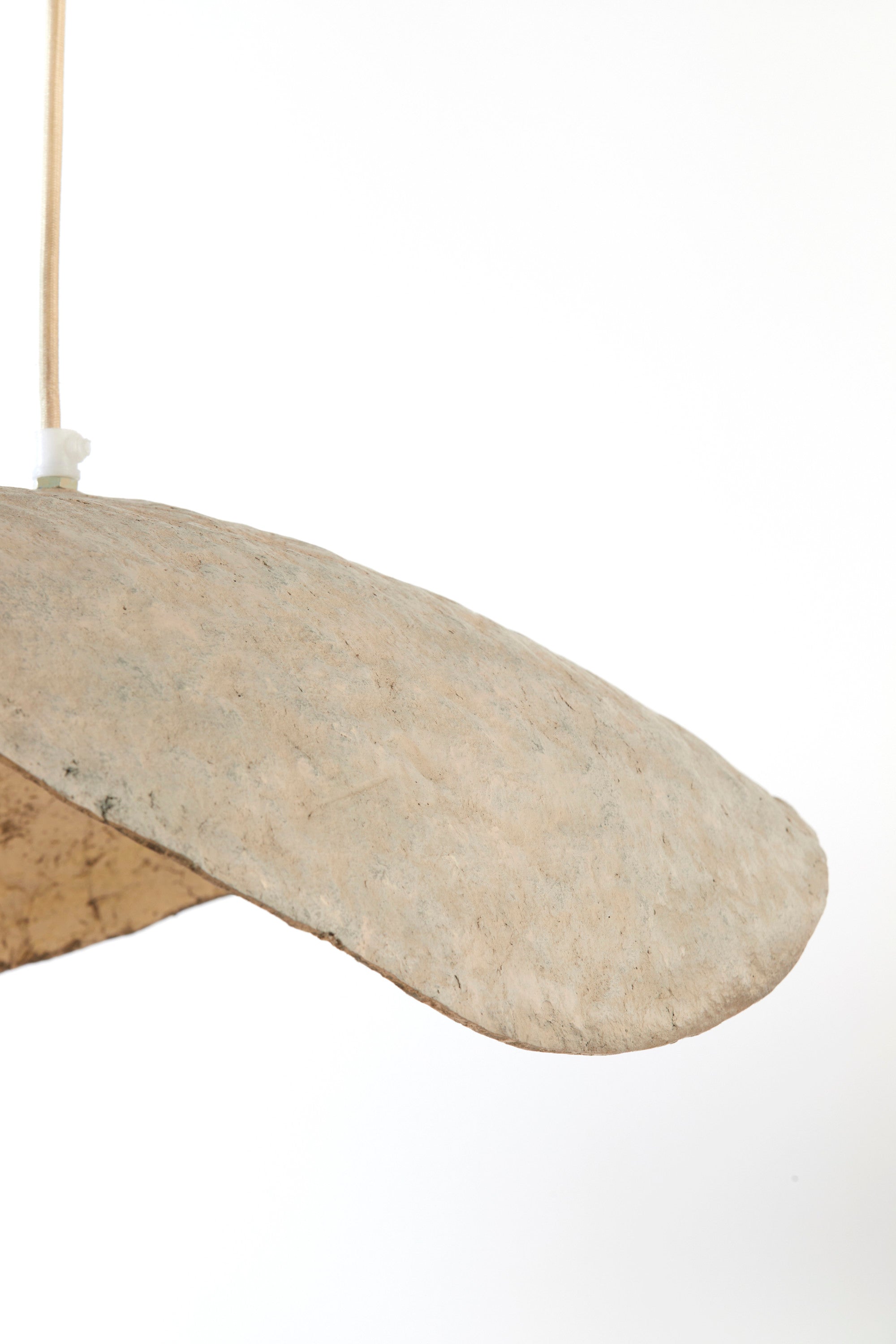 Lonia Grey & Antique Bronze Papier Mâché Pendant Light 53cm