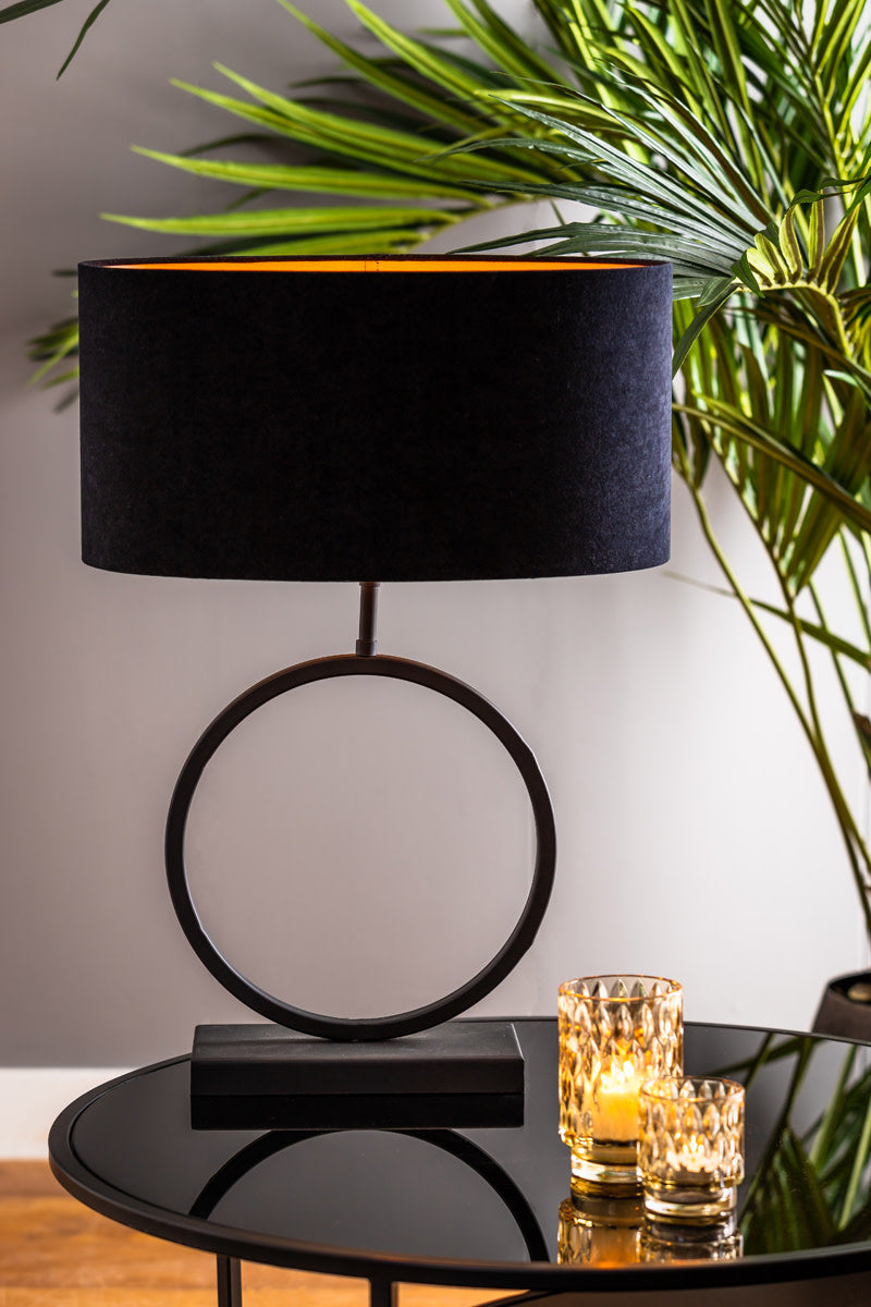 Liva Matt Black Metal Table Lamp Base 43cm