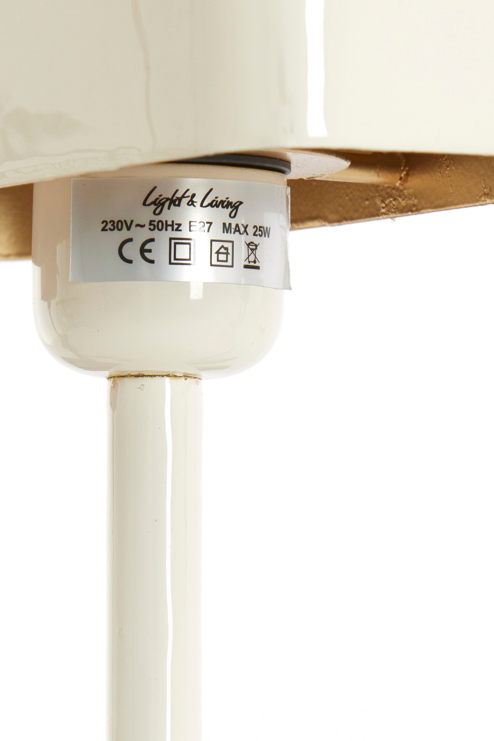 Elenie Gloss Cream Metal Table Lamp 36cm