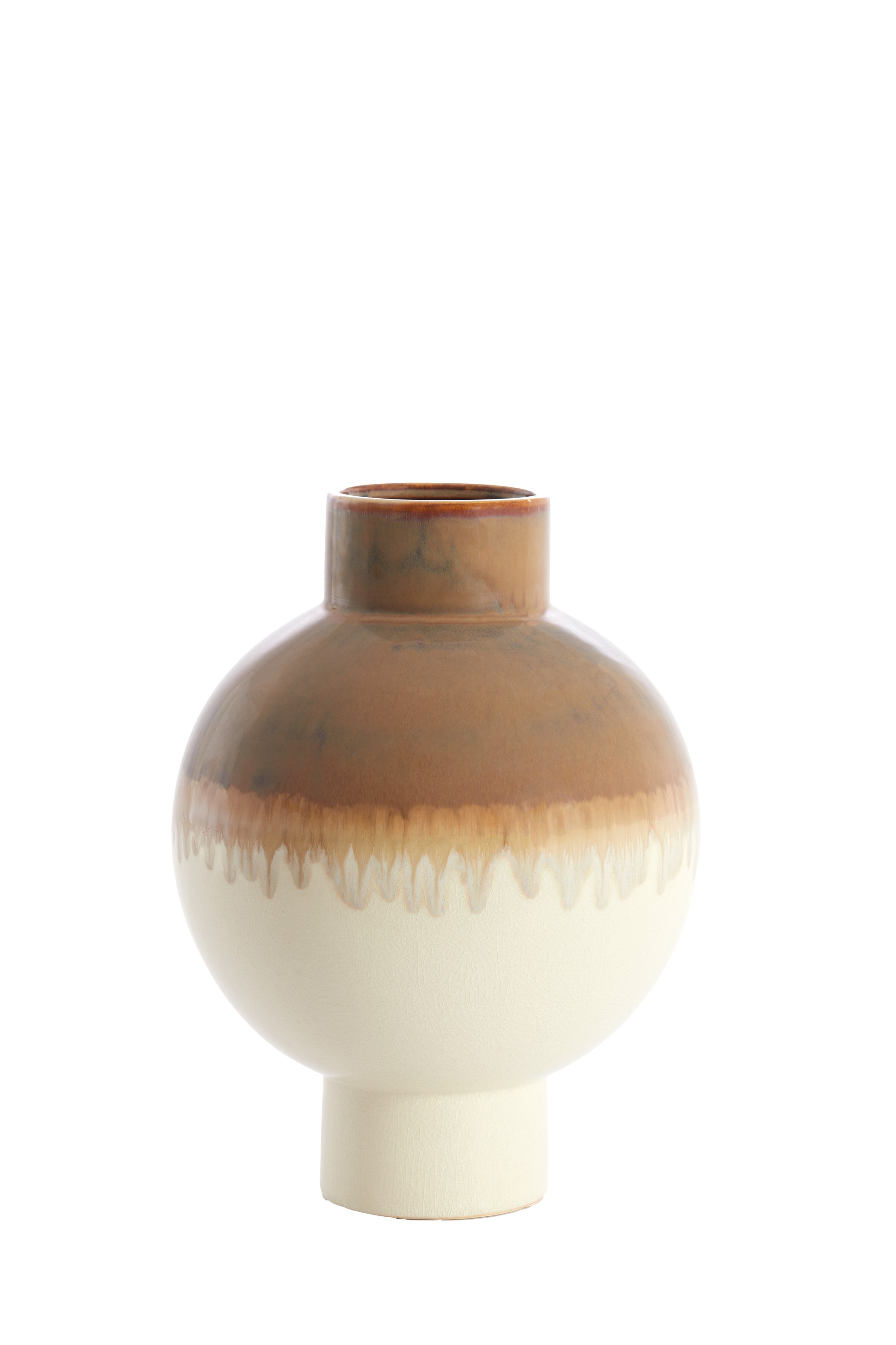 Zelata Cream & Taupe Ceramic Vase 38cm