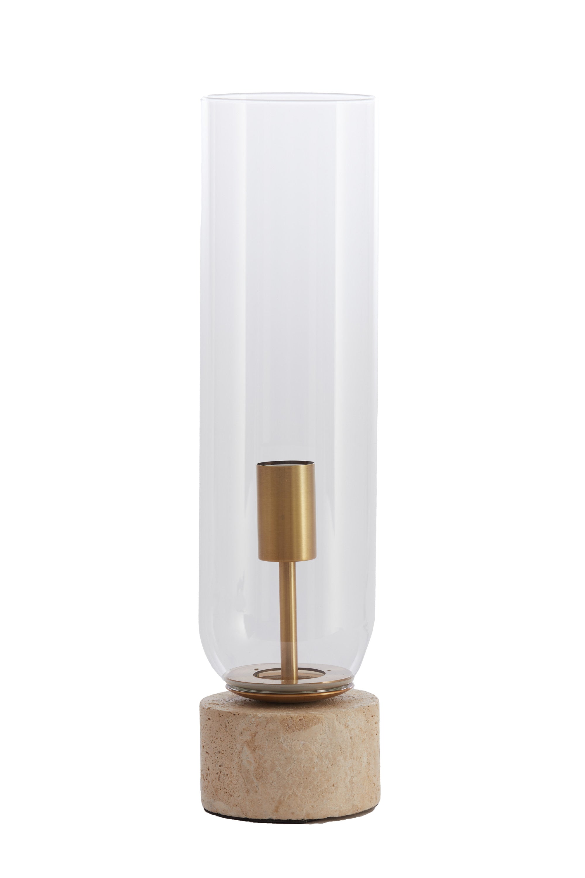 Rylano Clear Glass & Sand/Antique Bronze Table Lamp 47cm