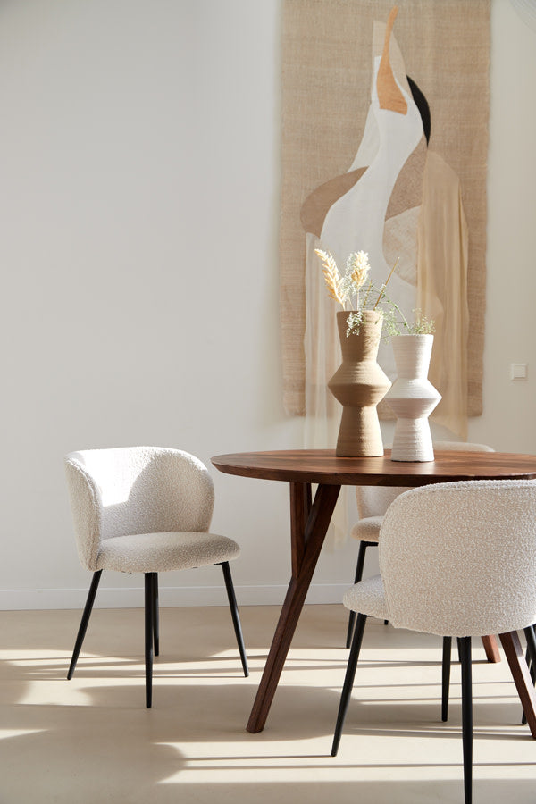 Quenza Brown Acacia Wood Round Dining Table 140cm