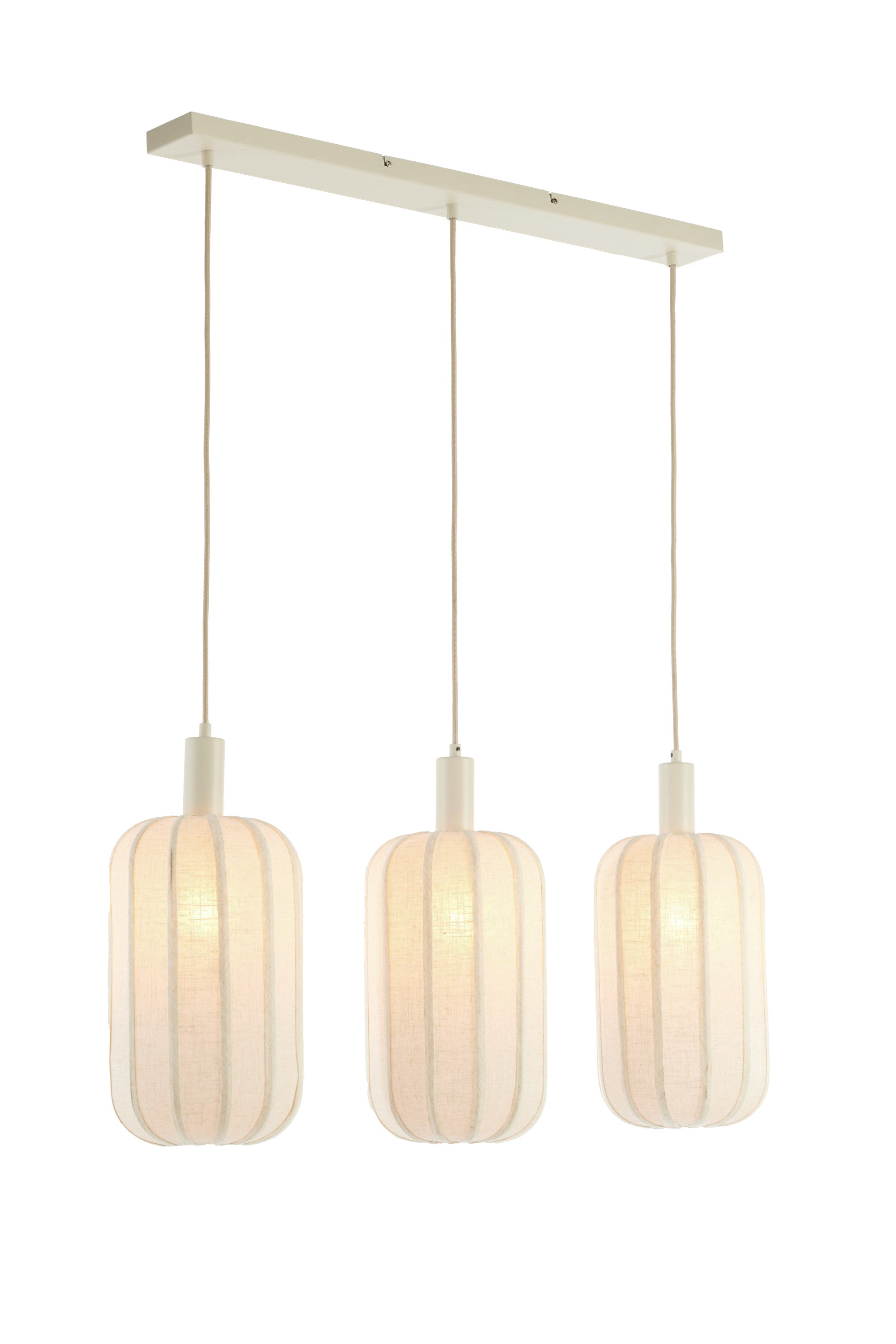 Tufia Cream Linen 3 Light Pendant Light 80cm