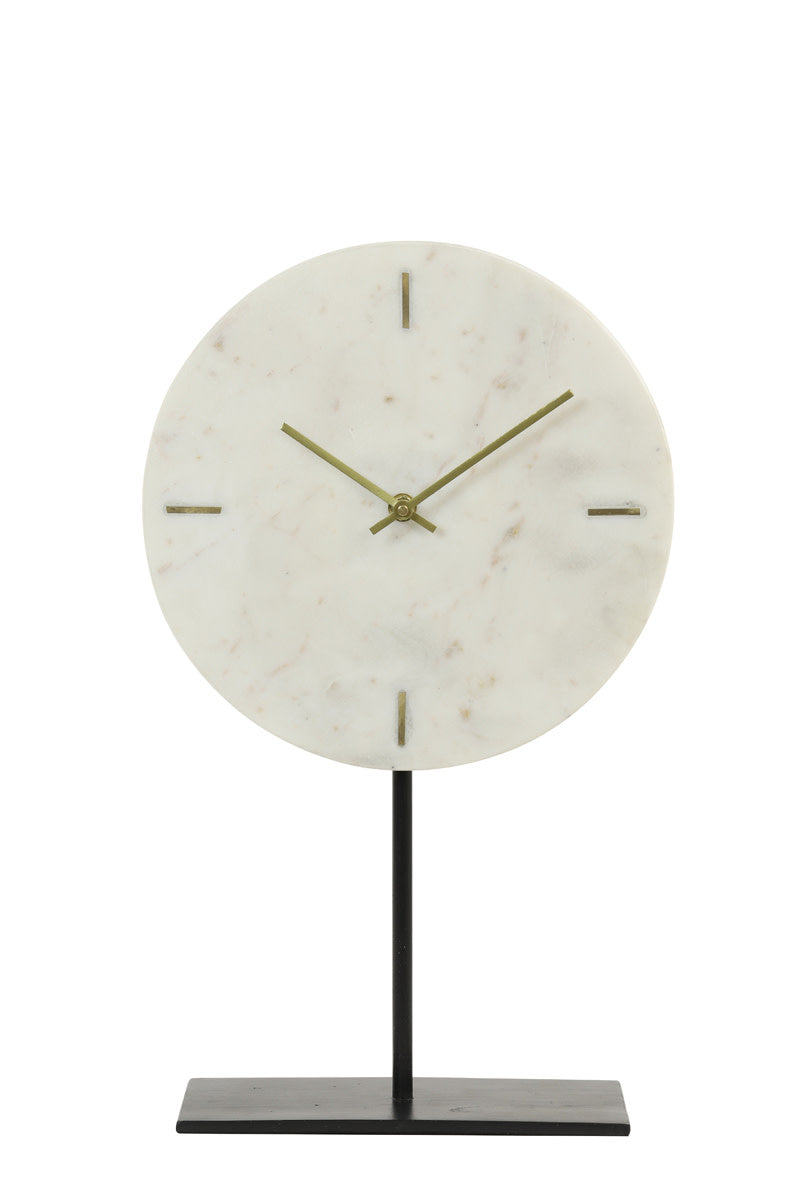 Moreno White Marble Table Clock