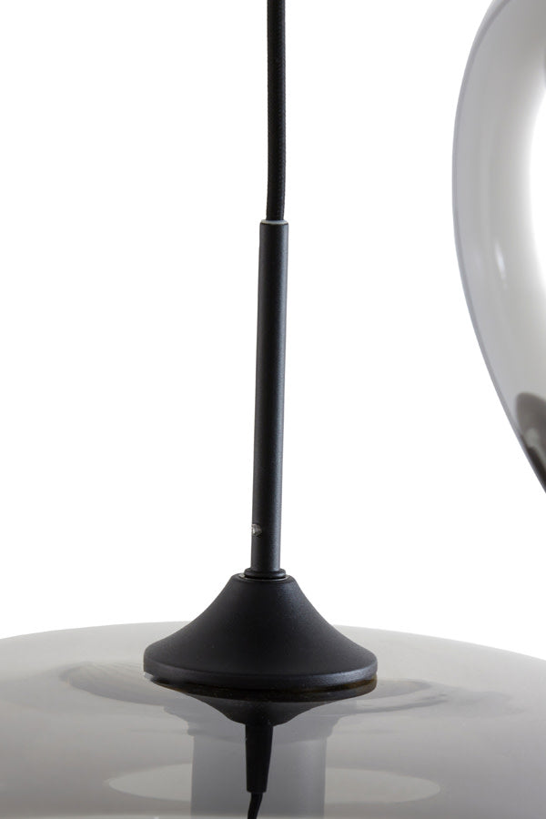 Mayson Smoked Glass & Matt Black 3 Light Pendant Light