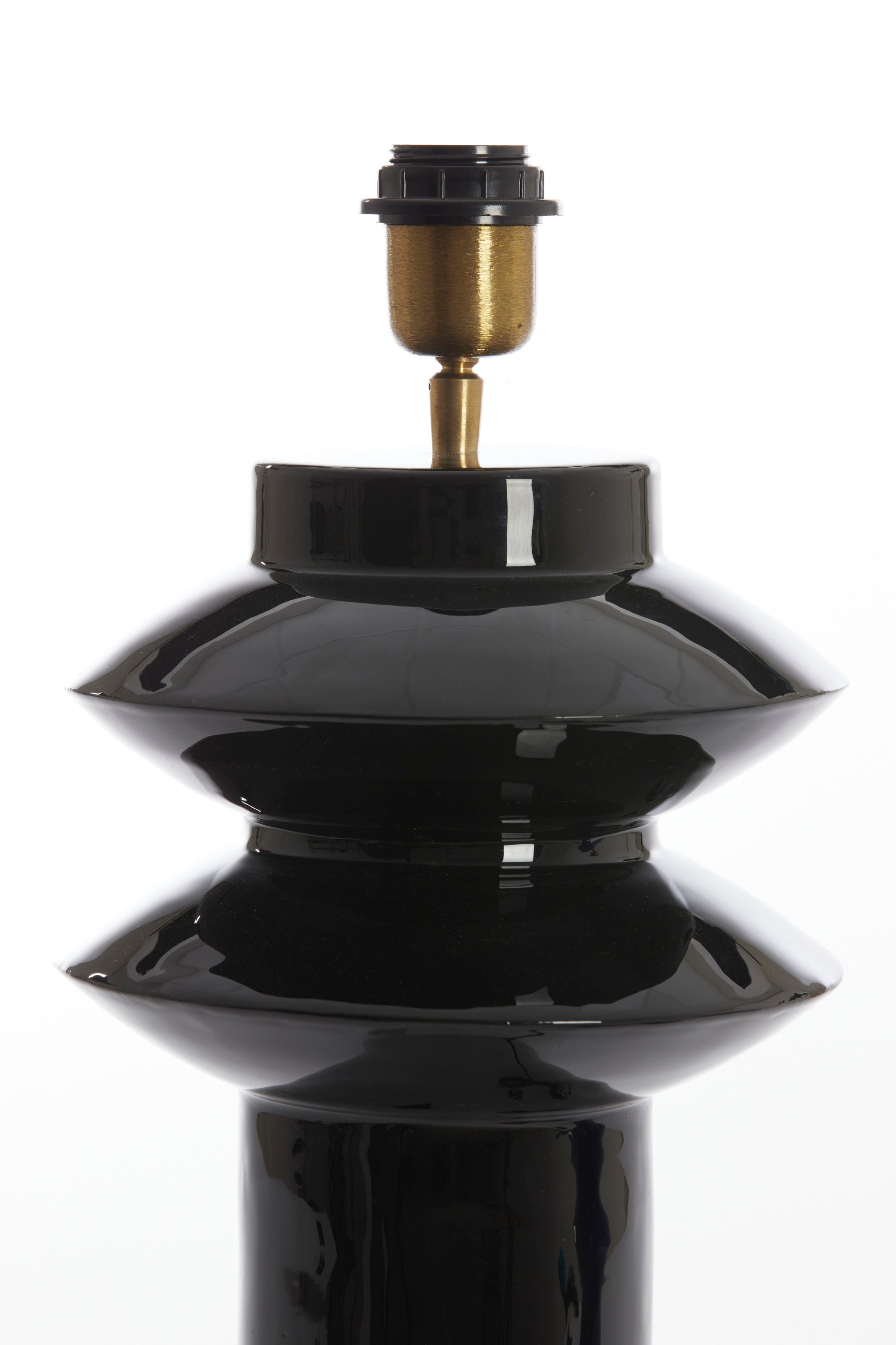 Petch Gloss Black Metal Table Lamp Base 26cm