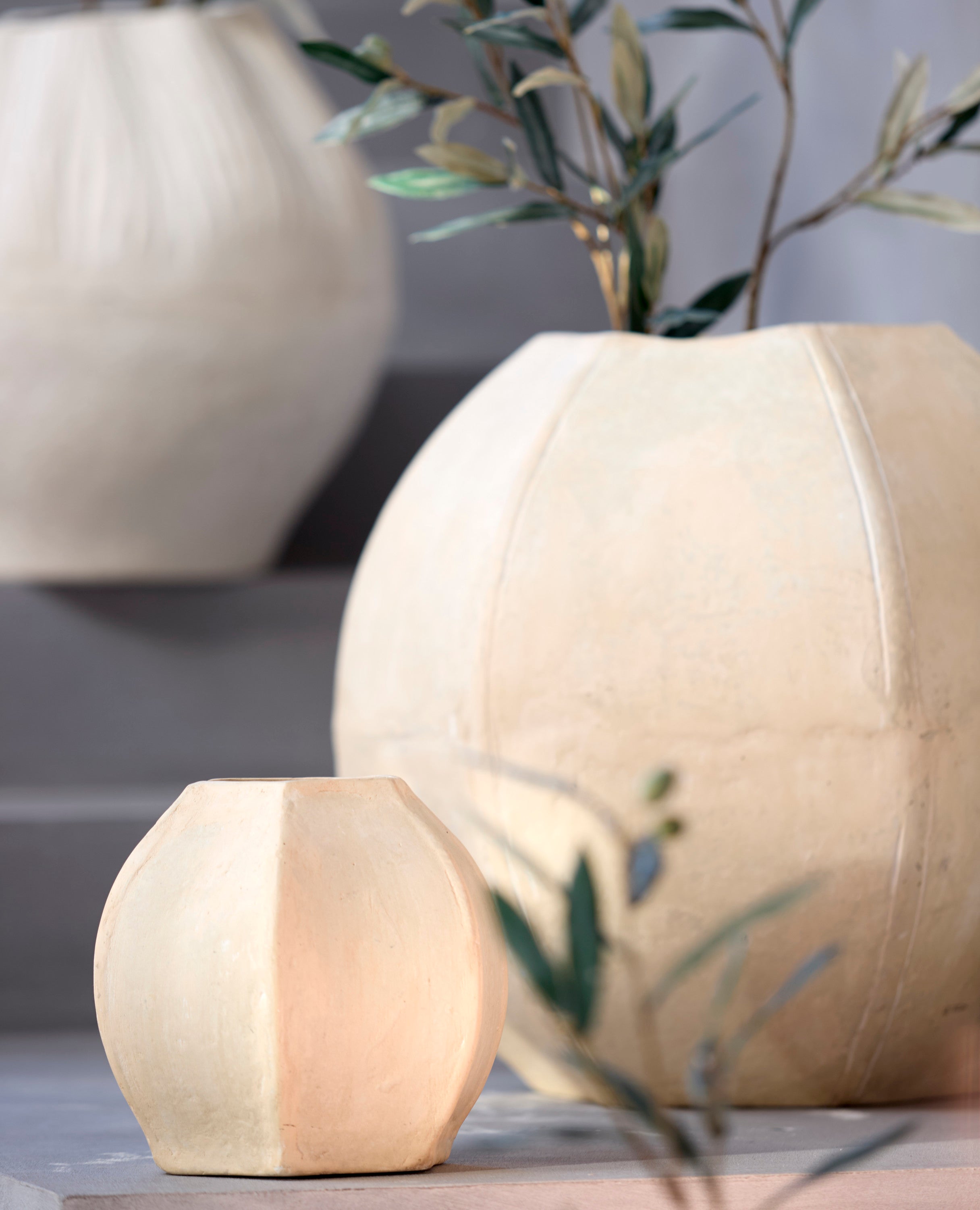 Melis Natural Papier Mâché Decorative Planter 21.5cm