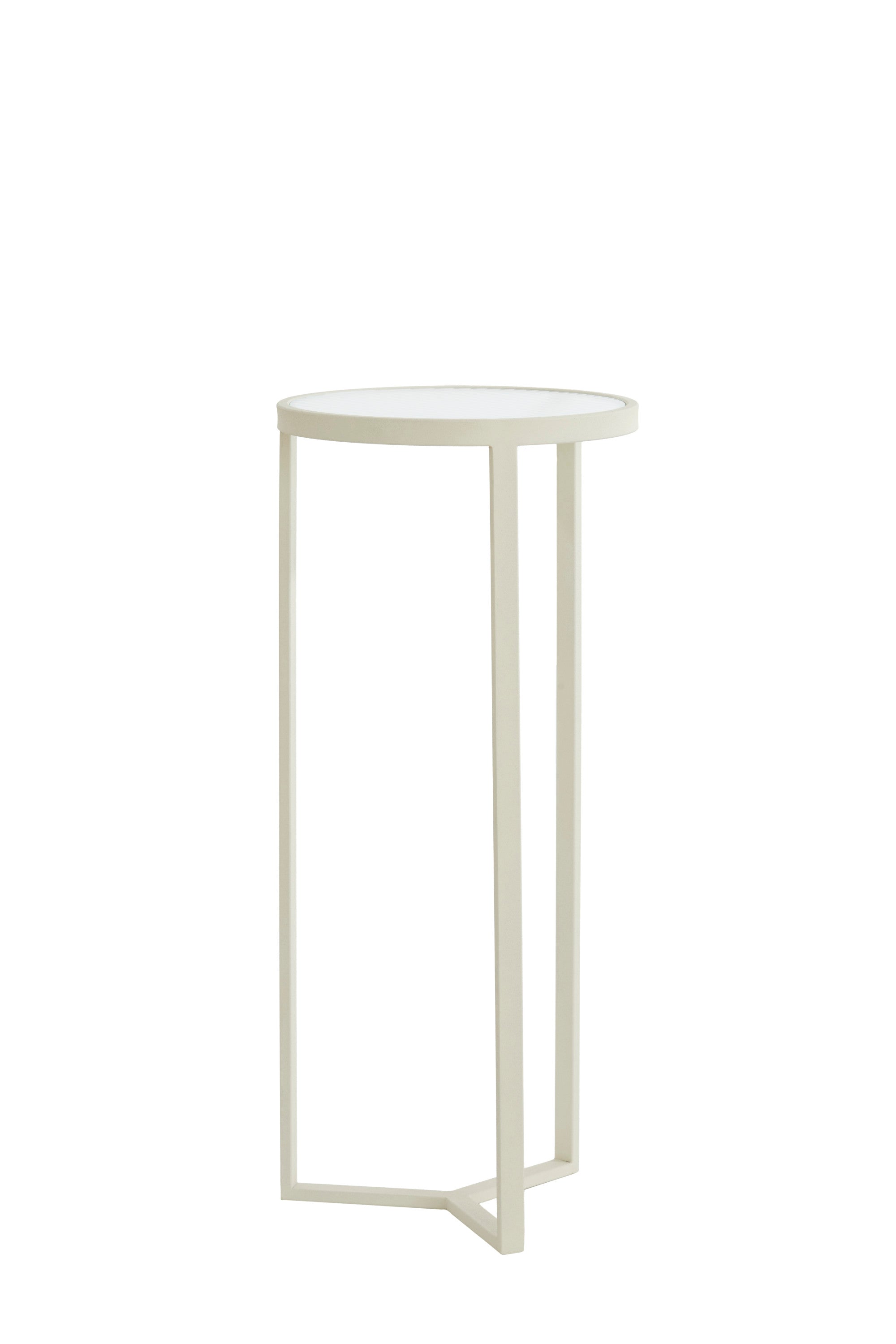 Retiro Clear Ribbed & Cream Glass Plinth 81cm