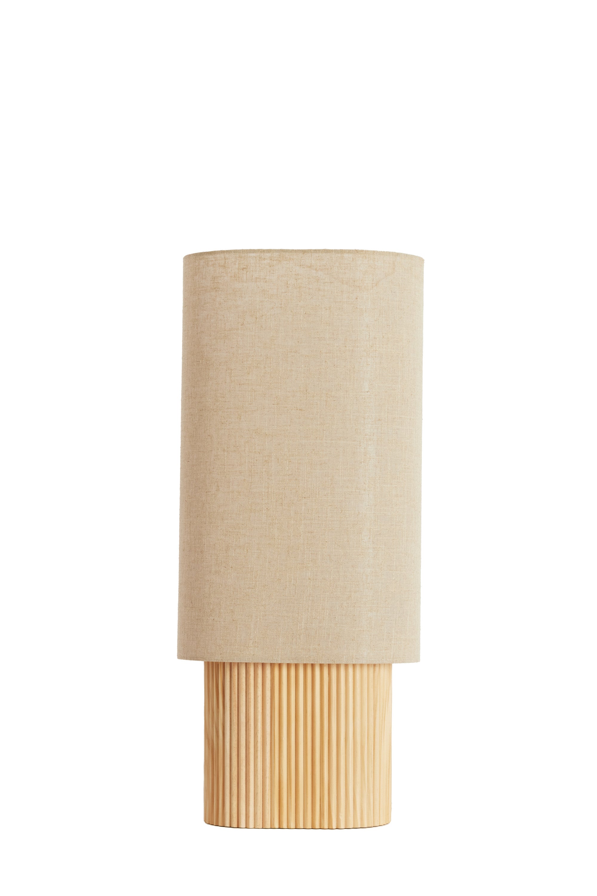 Laslo Natural Wood & Linen Table Lamp 70cm
