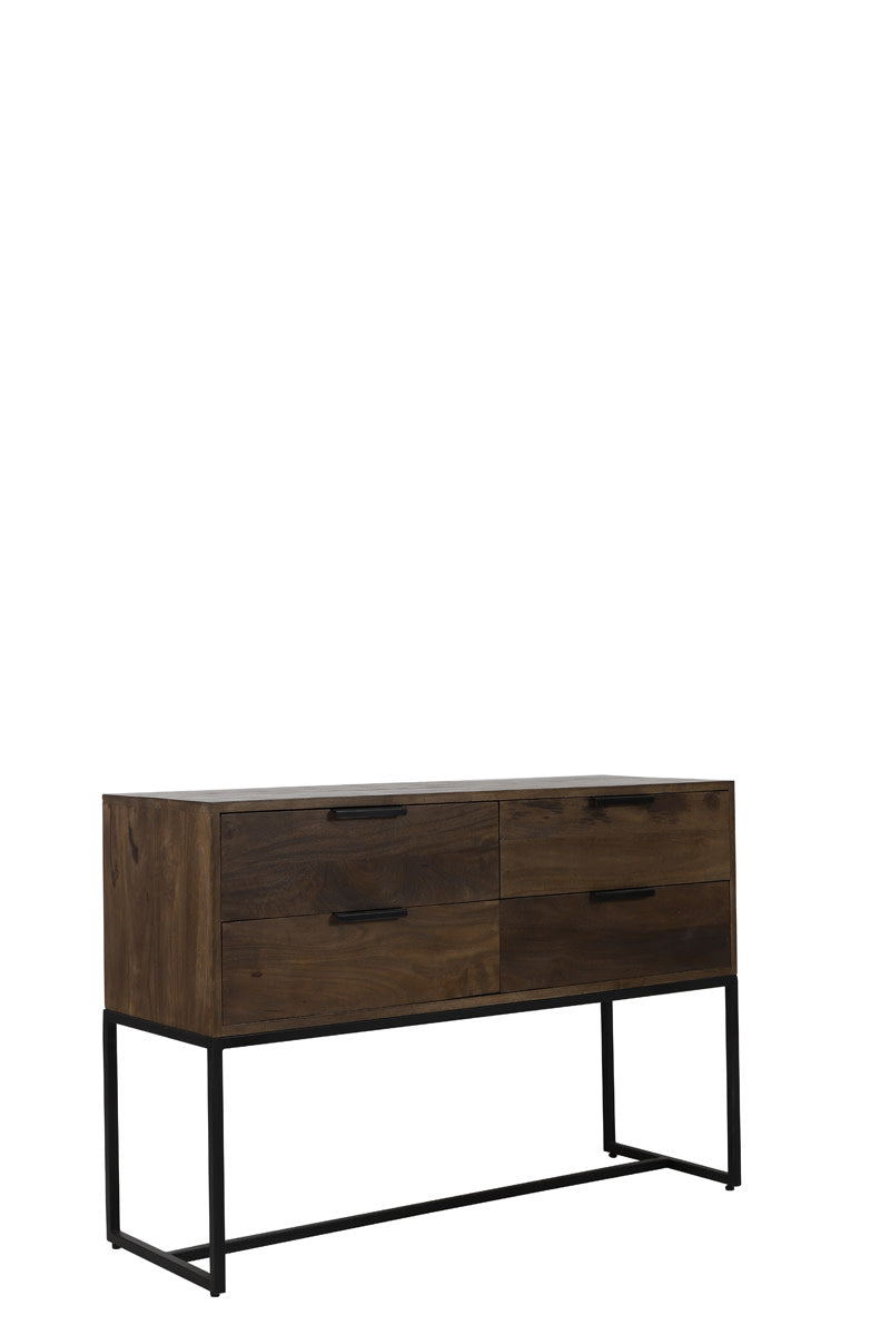 Meave Matt Dark Brown Wood Console Table