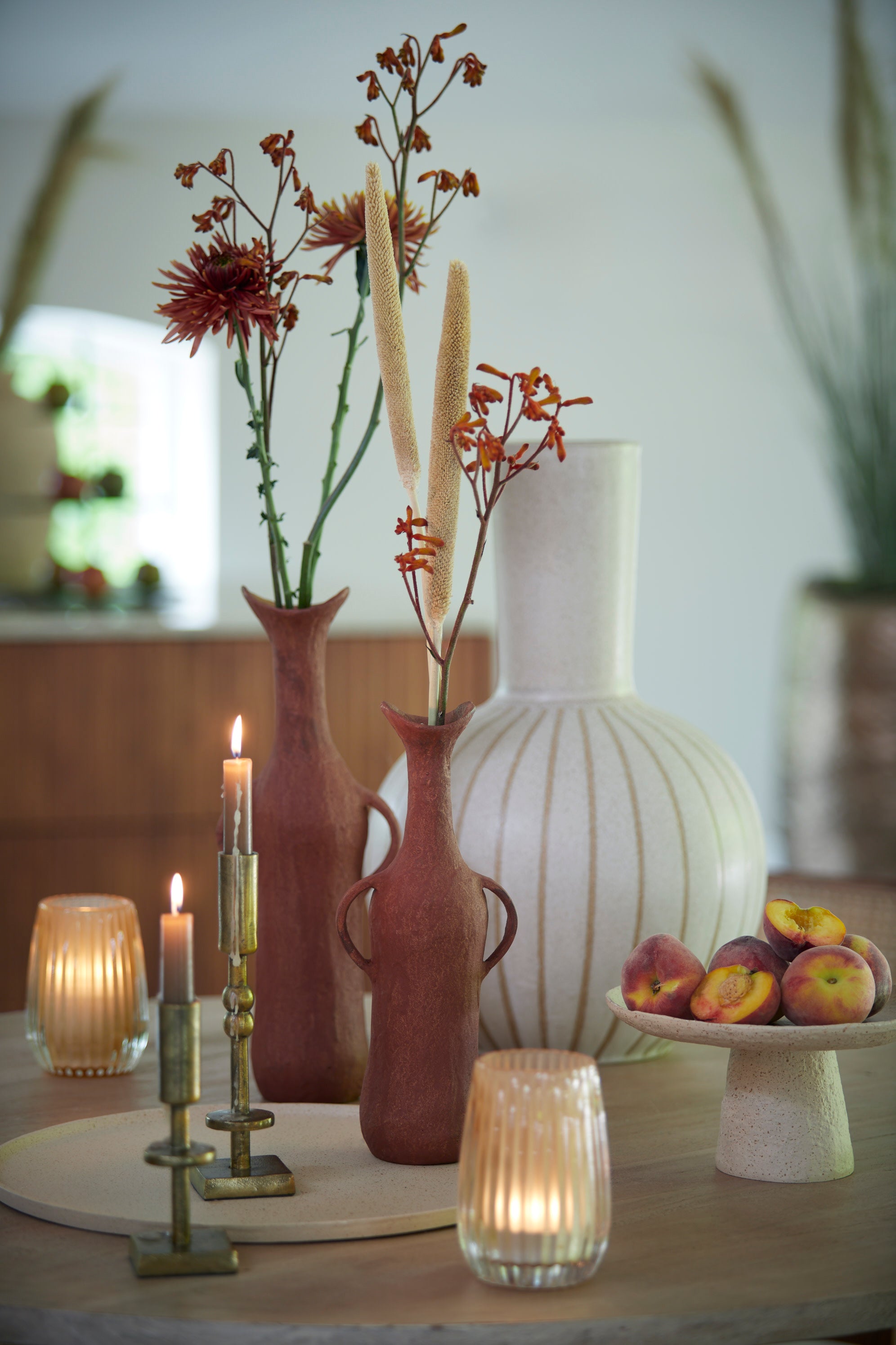 Ulloa Matt Sand & Brown Ceramic Vase 42cm