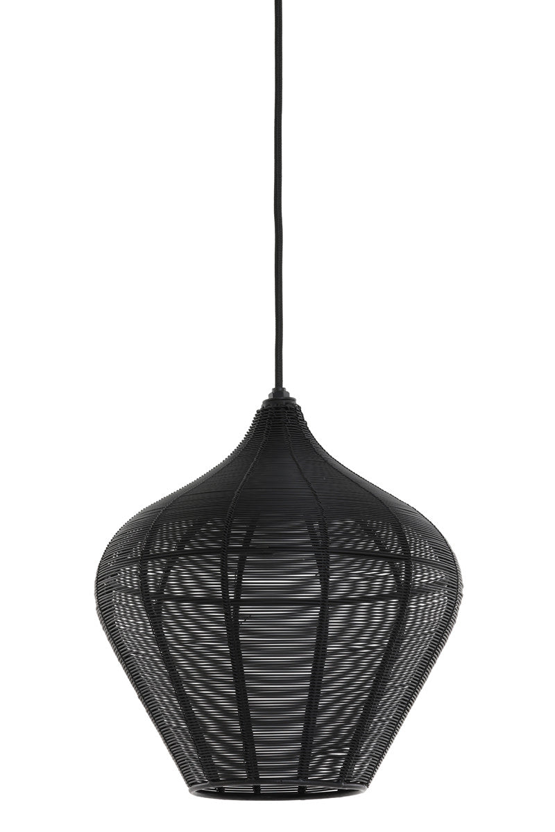 Alvaro Matt Black Metal Pendant Light 27cm