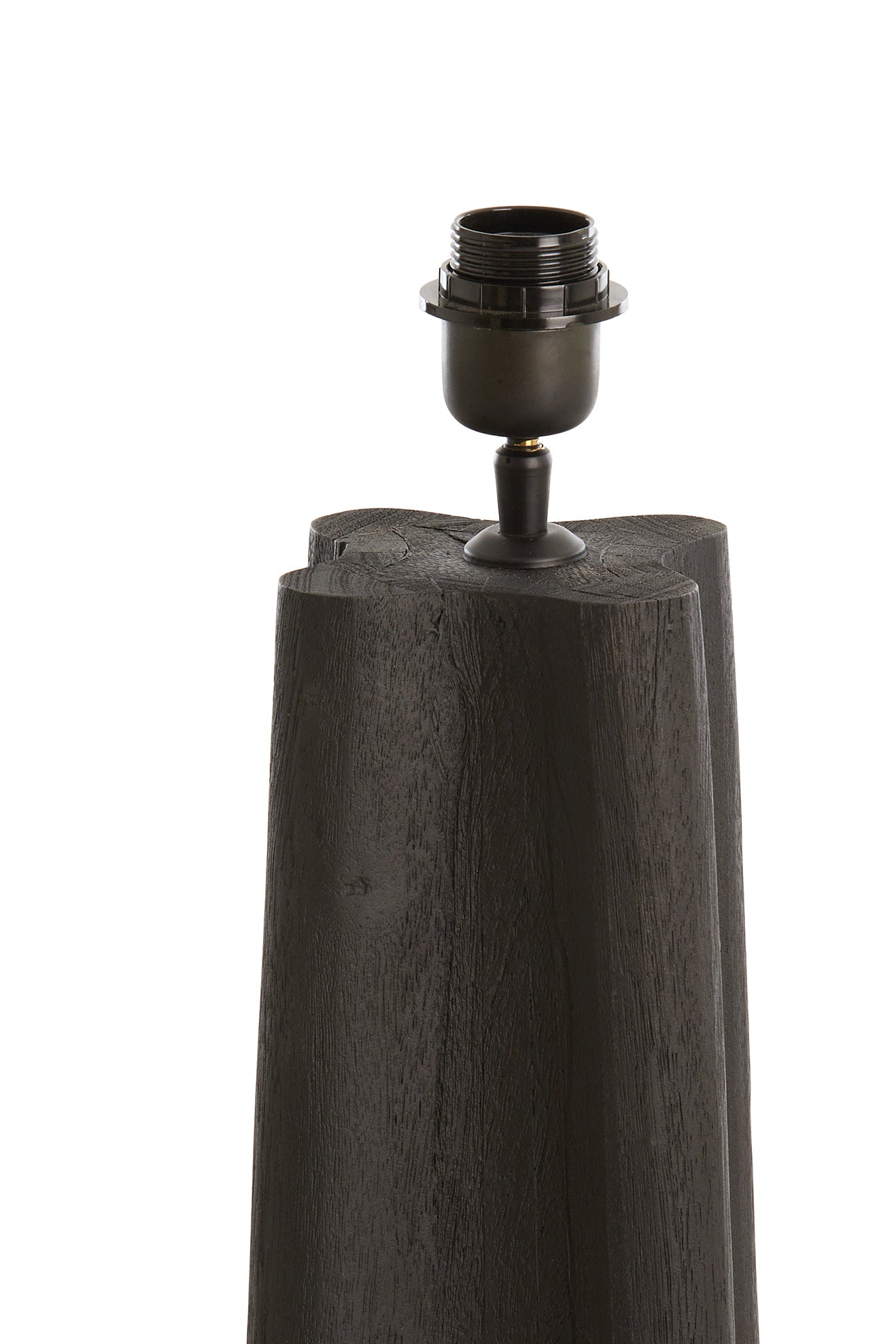 Navelli Matt Black Wood Floor Lamp Base