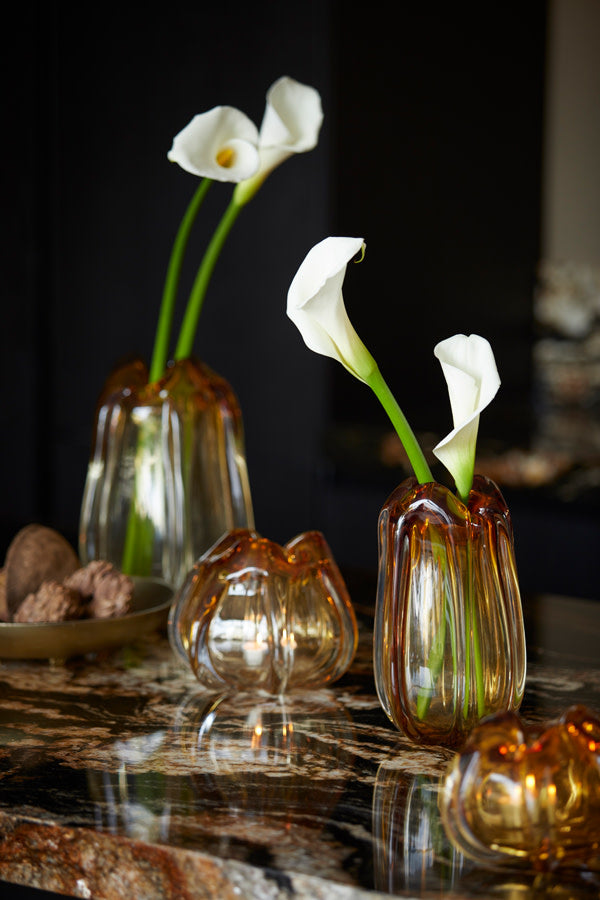 Murela Amber Glass Vase 30cm