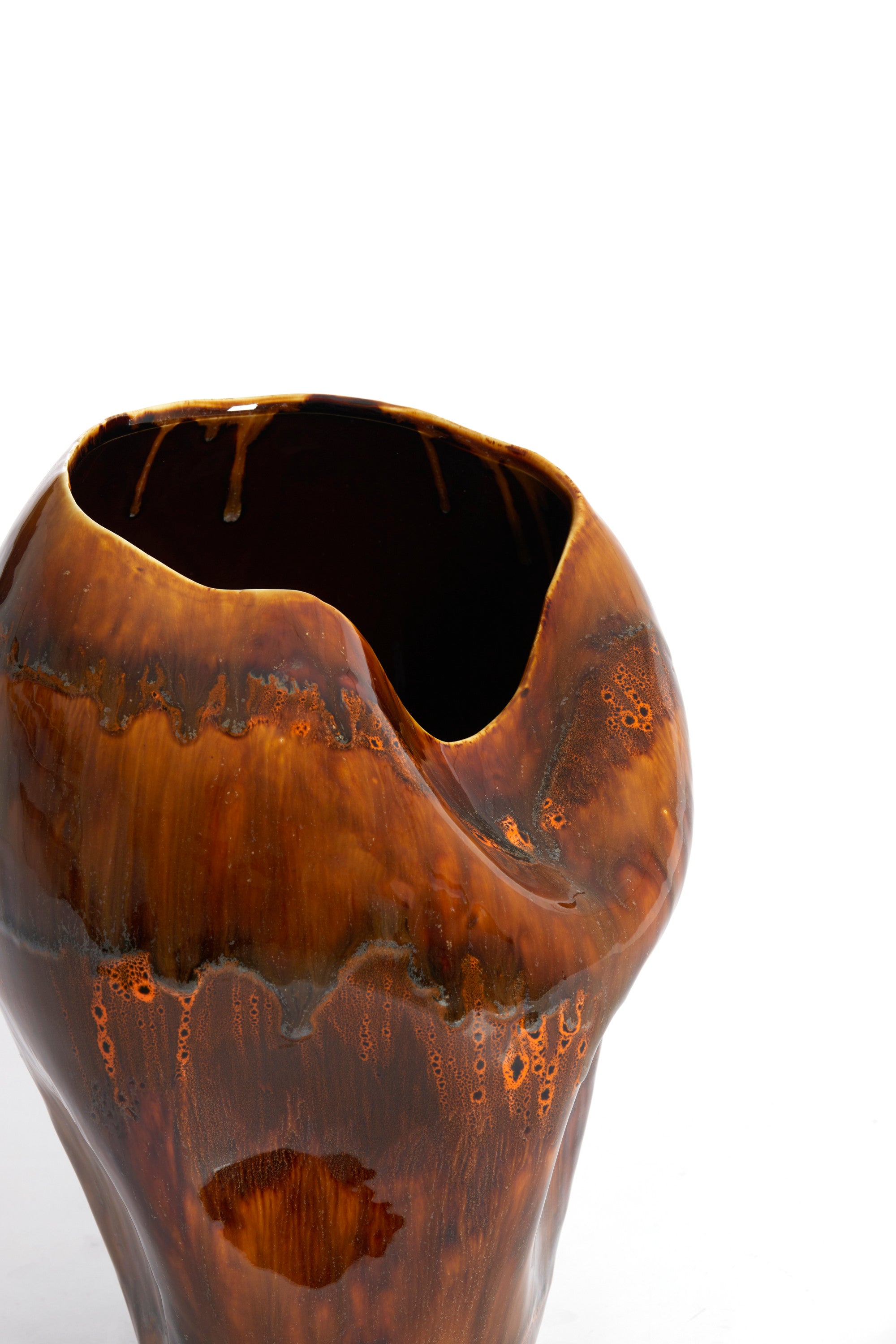 Azura Dark Brown Ceramic Vase 35cm