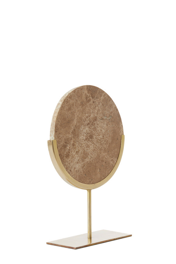 Moreno Brown Marble & Antique Bronze Ornament on Stand 38.5cm