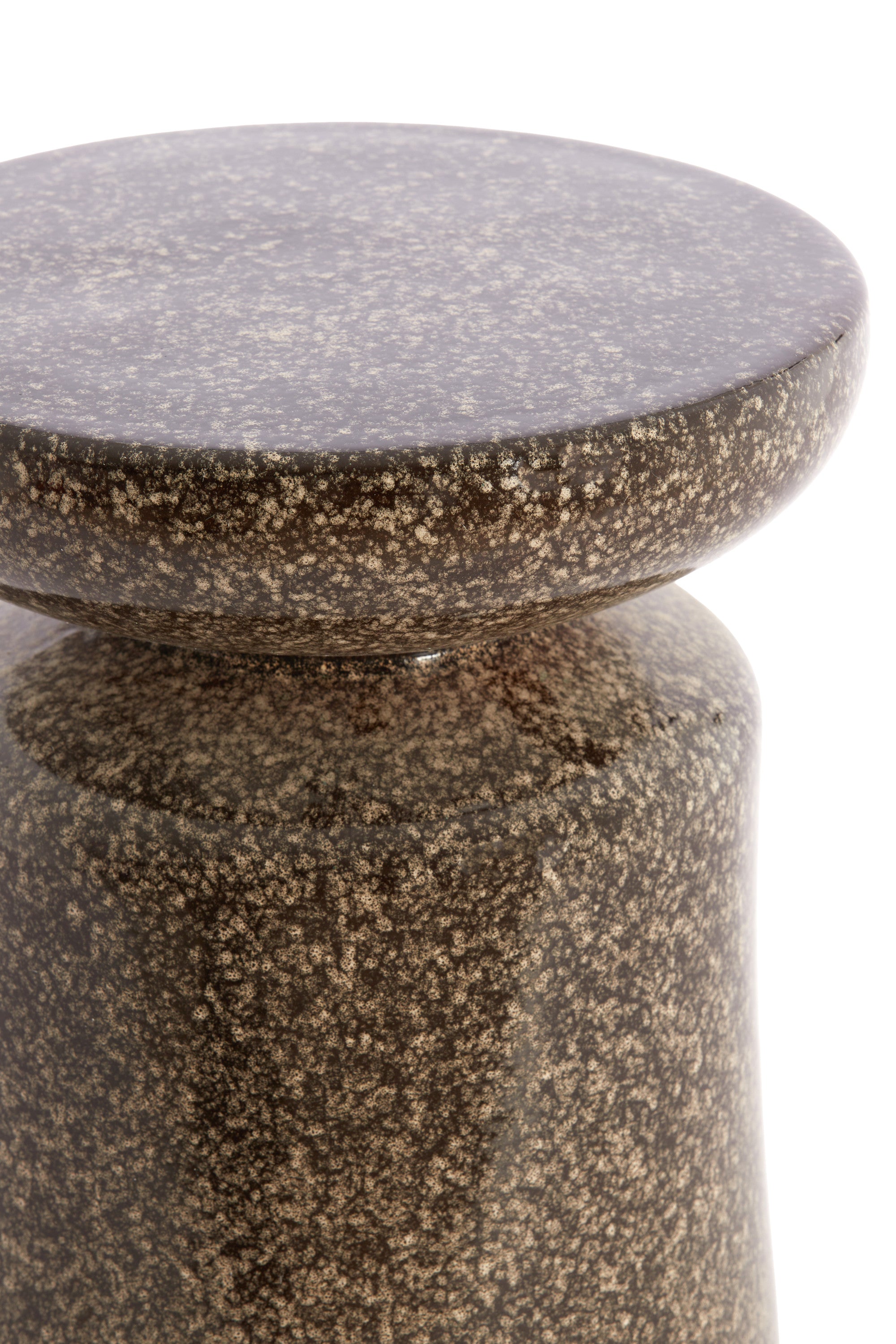 Kotor Dark Brown Ceramic Round Side Table