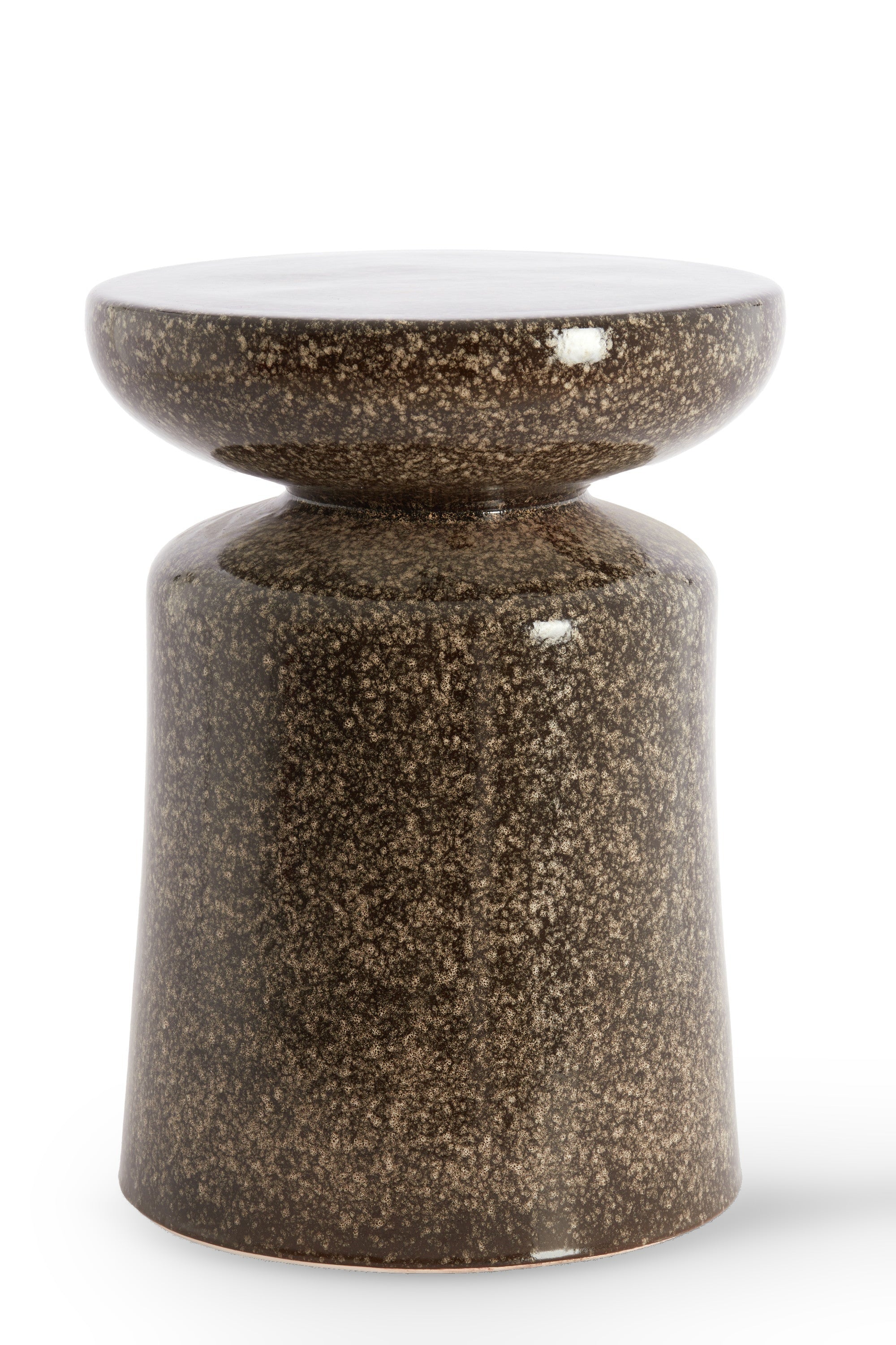Kotor Dark Brown Ceramic Round Side Table