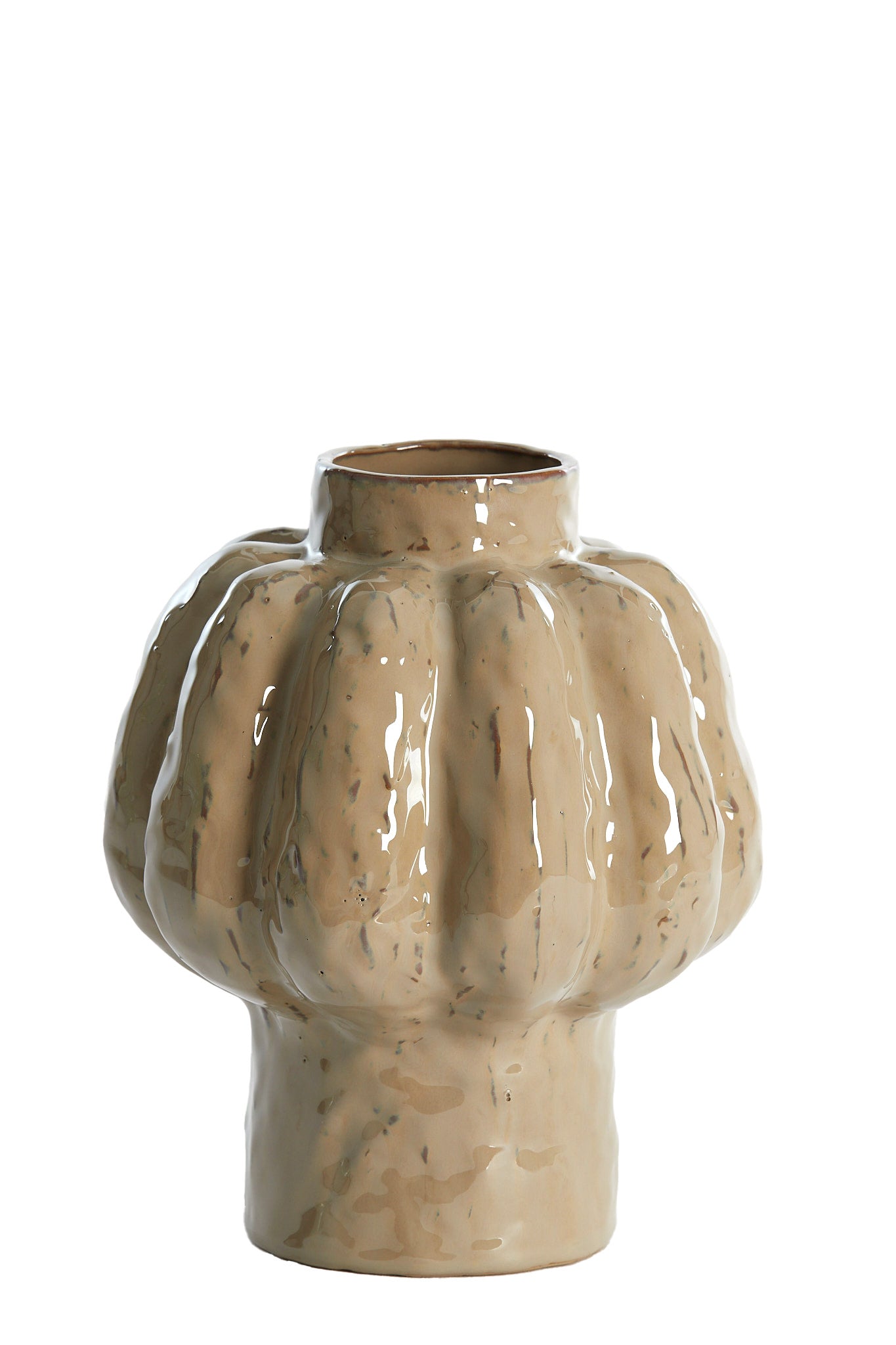 Aliveri Taupe Ceramic Vase 25cm