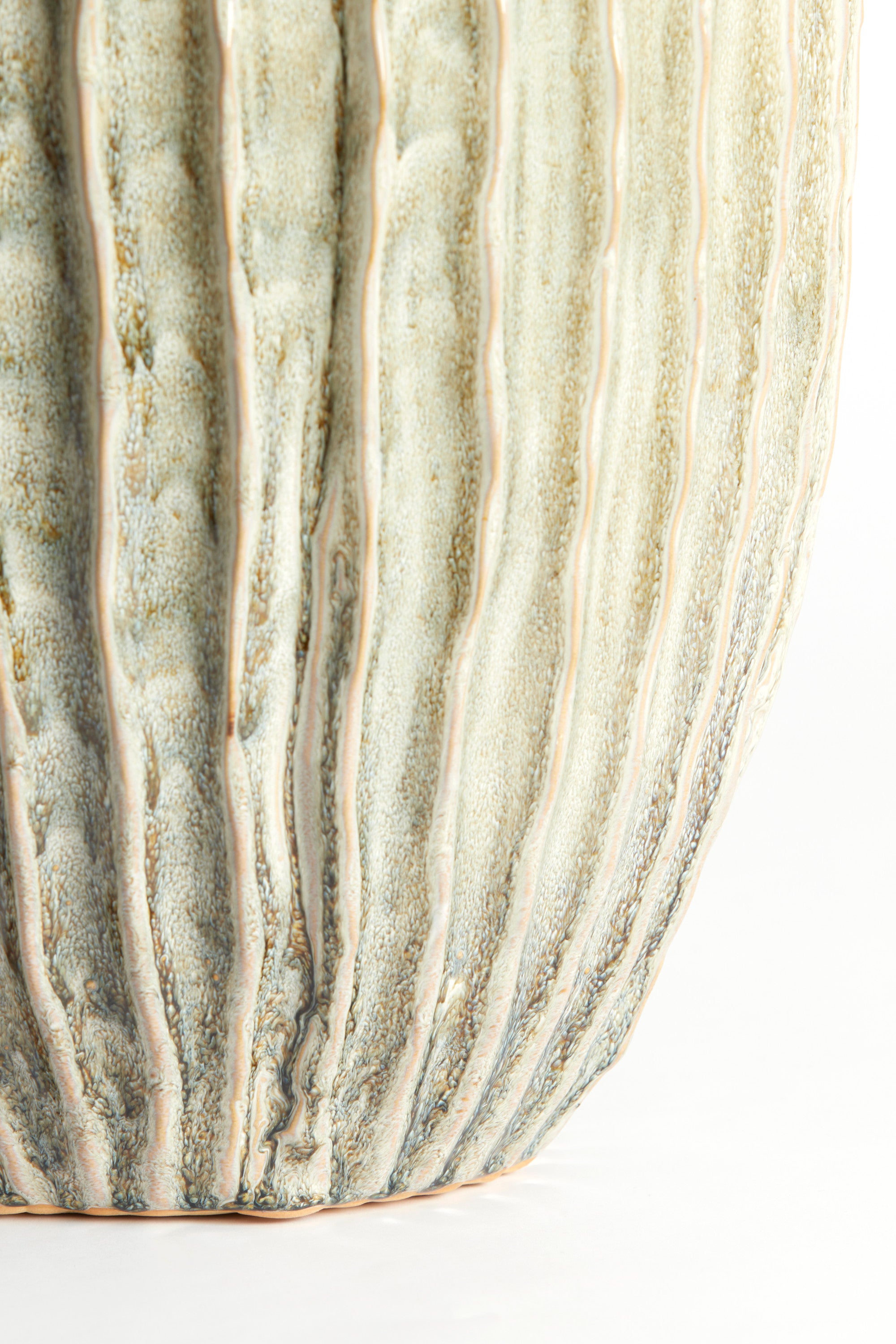 Talea Olive Green/Cream Ceramic Vase 40cm