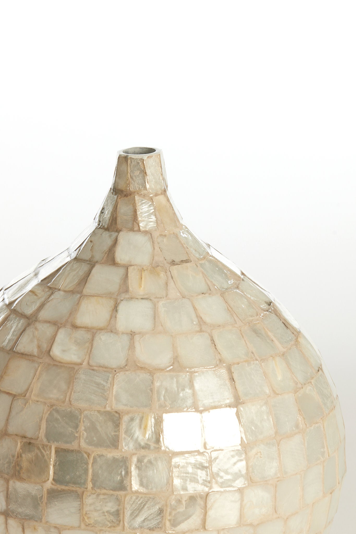 Elorza Cream Bamboo Mosaic Vase 25cm
