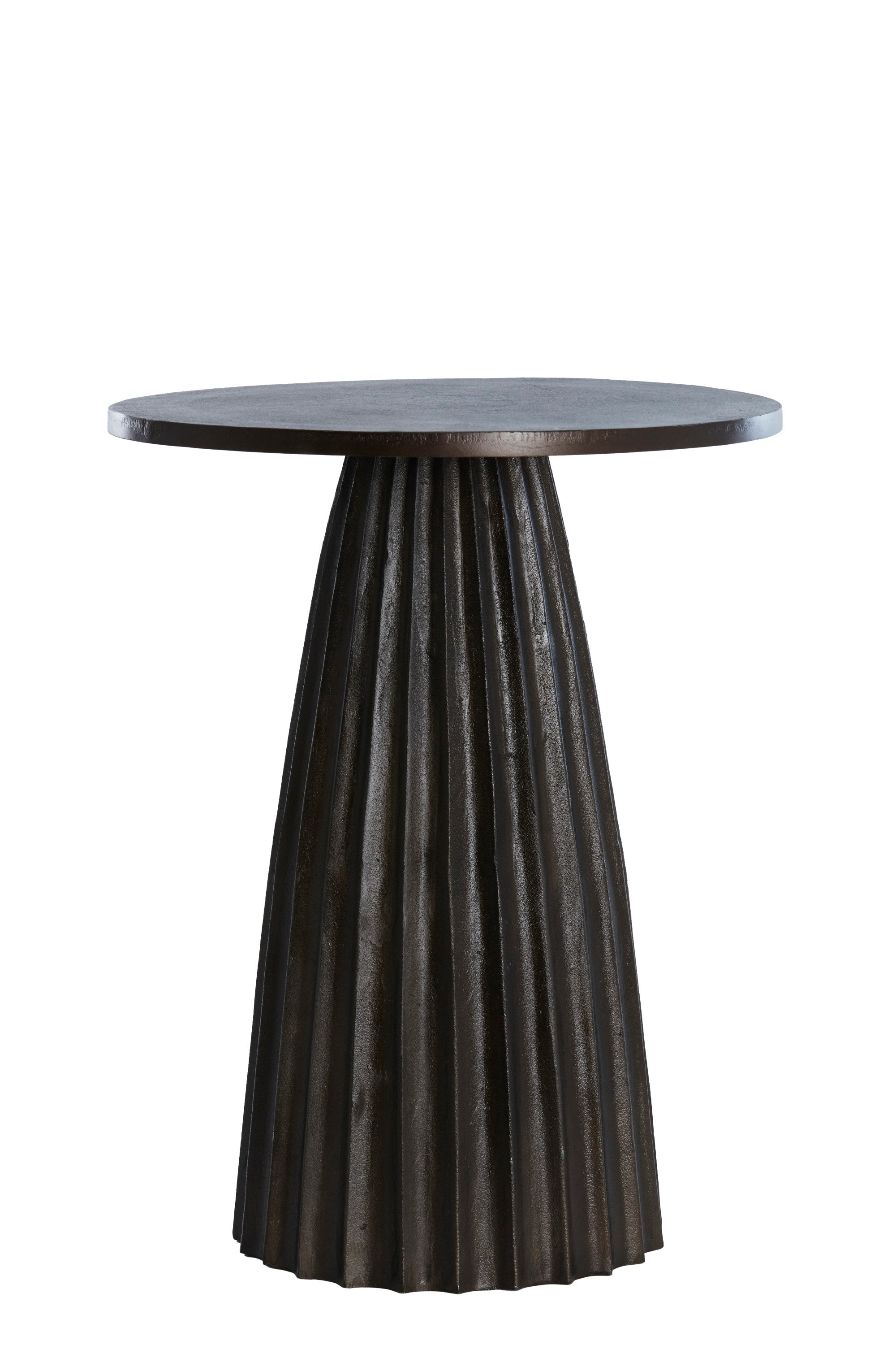 Veglia Matt Dark Brown Metal Round Side Table 51cm