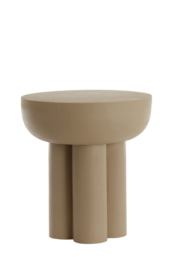 Mikola Matt Light Grey Metal Round Side Table