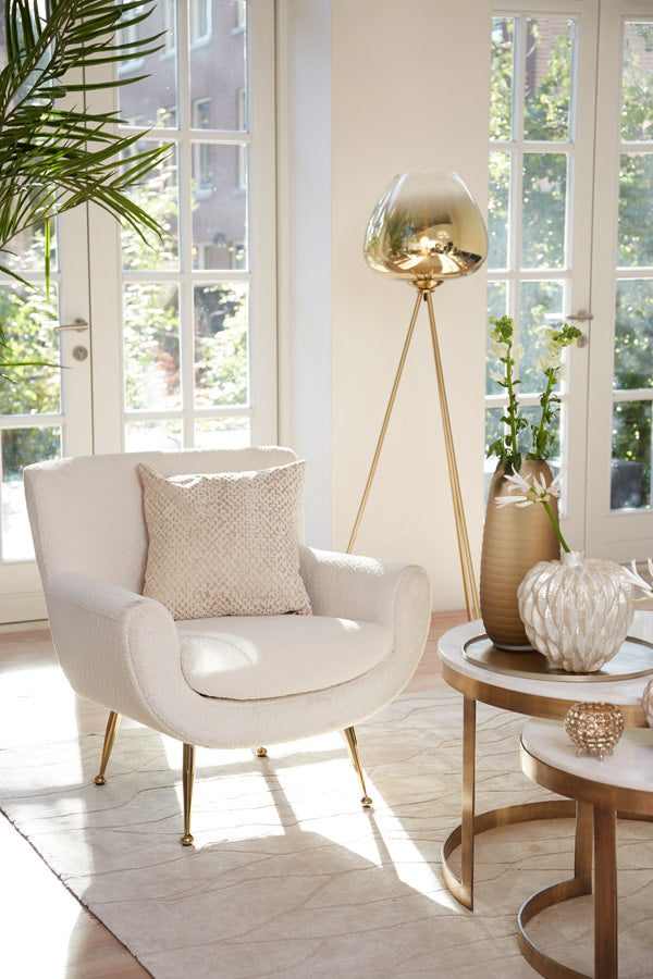 Mayson Gold & Clear Glass Tripod Floor Lamp