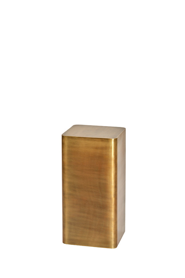Alurio Antique Bronze Metal Plinth Side Table 60cm