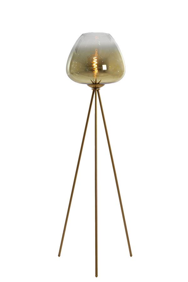 Mayson Gold & Clear Glass Tripod Floor Lamp