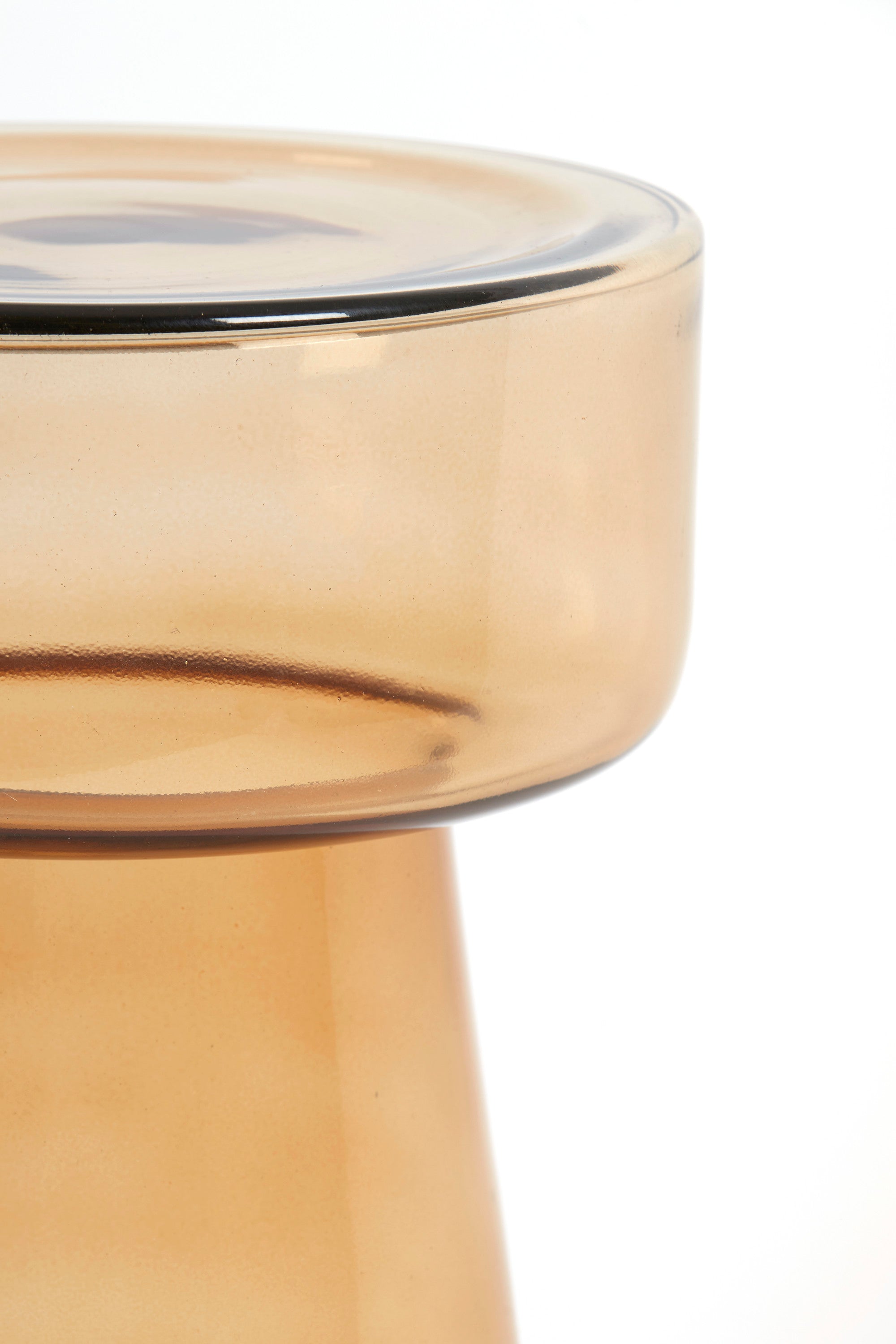 Dakwa Ochre Yellow Glass Round Side Table 50cm