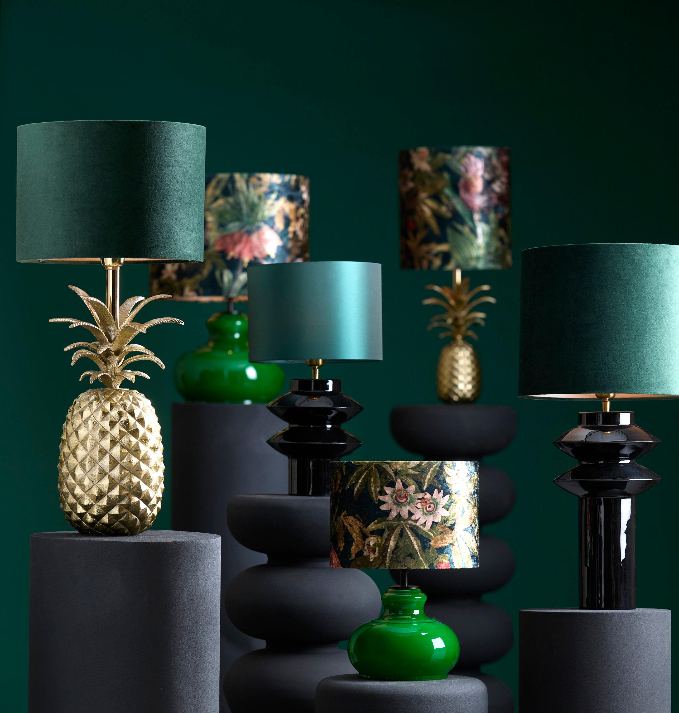 Petch Gloss Black Metal Table Lamp Base 40cm