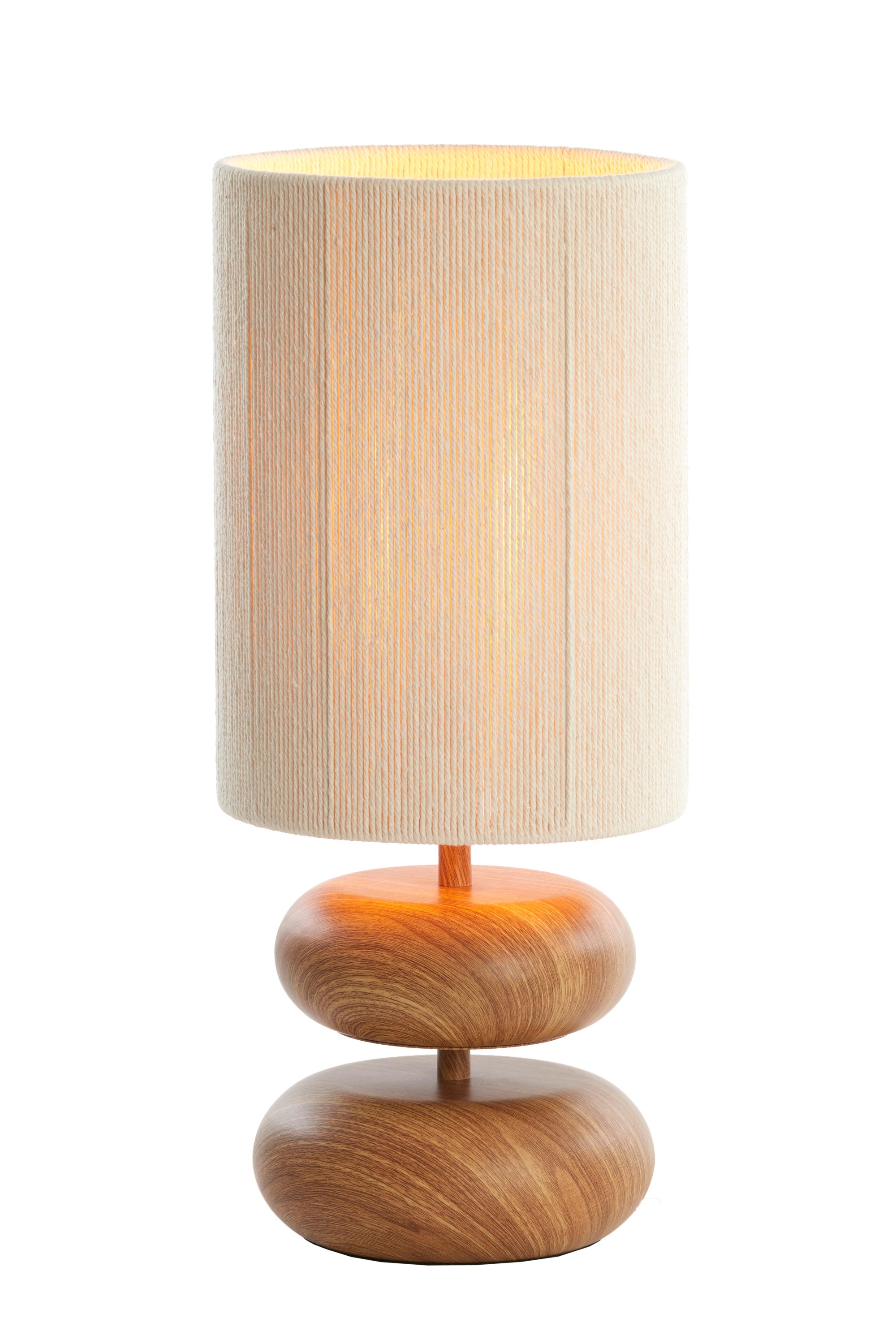 Danialo Natural Wood Effect & Cream Rope Table Lamp 50.5cm