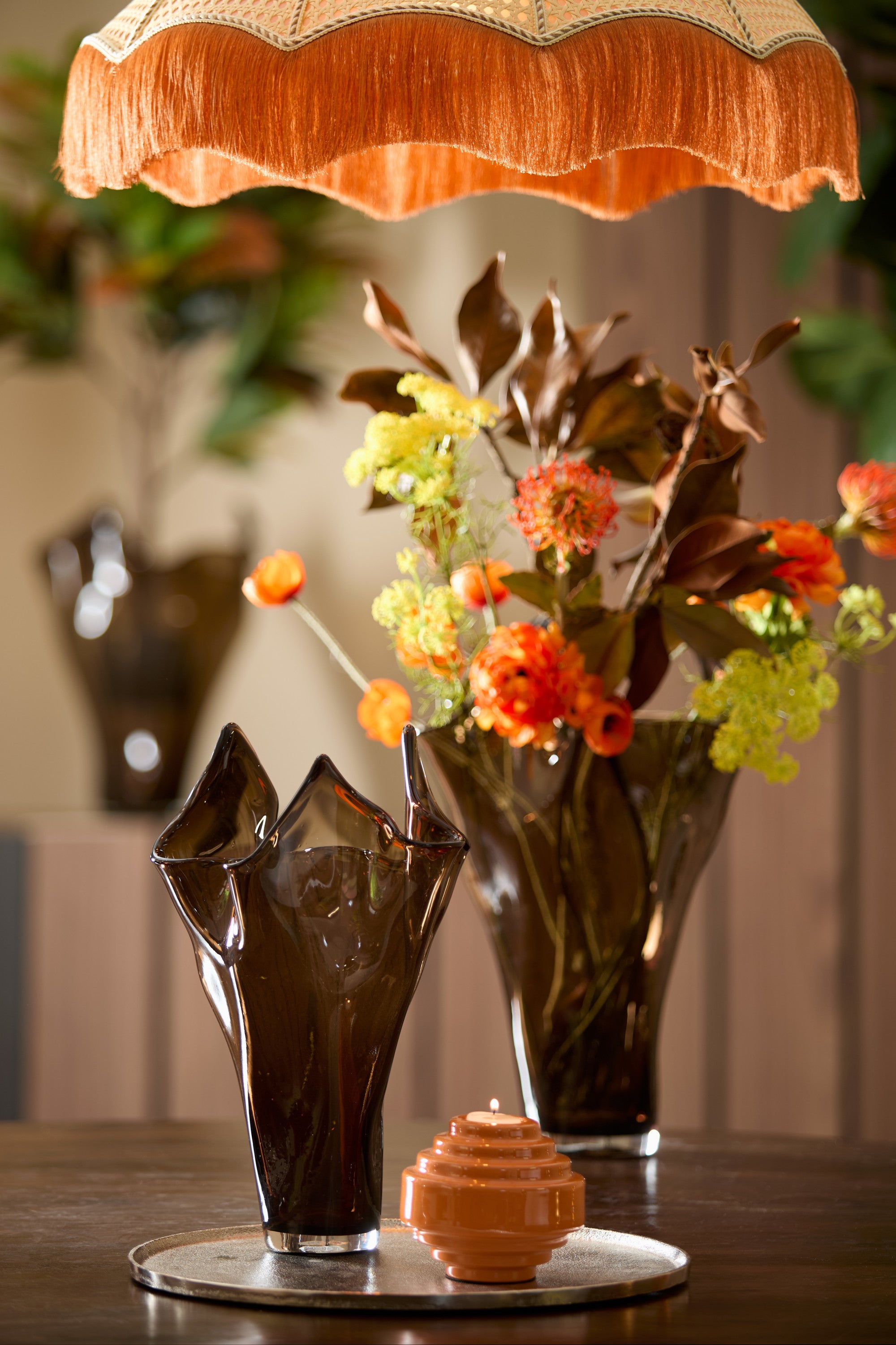 Aiora Dark Brown Glass Vase 40cm