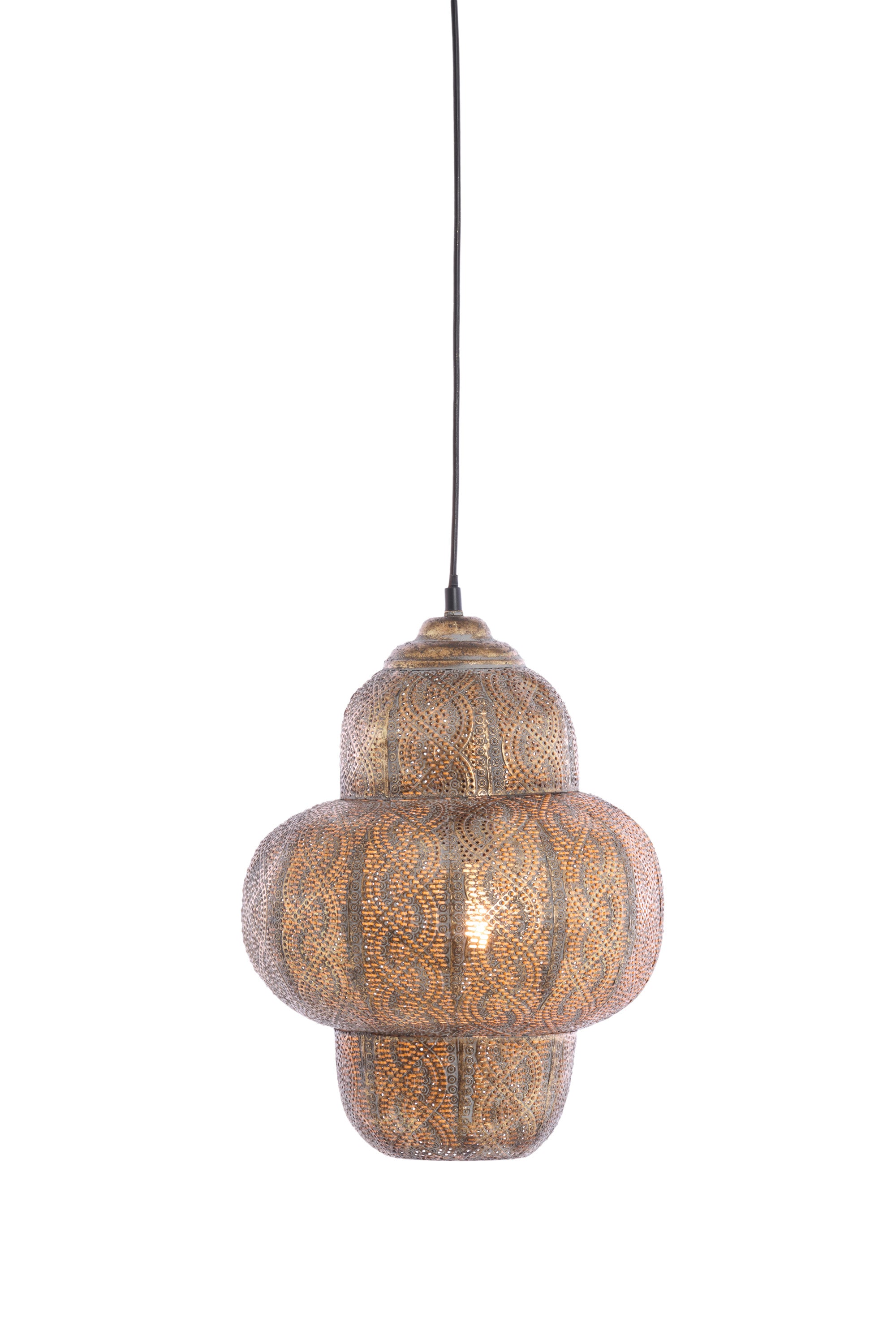 Ryota Brown Gold Metal Pendant Light 30.5cm