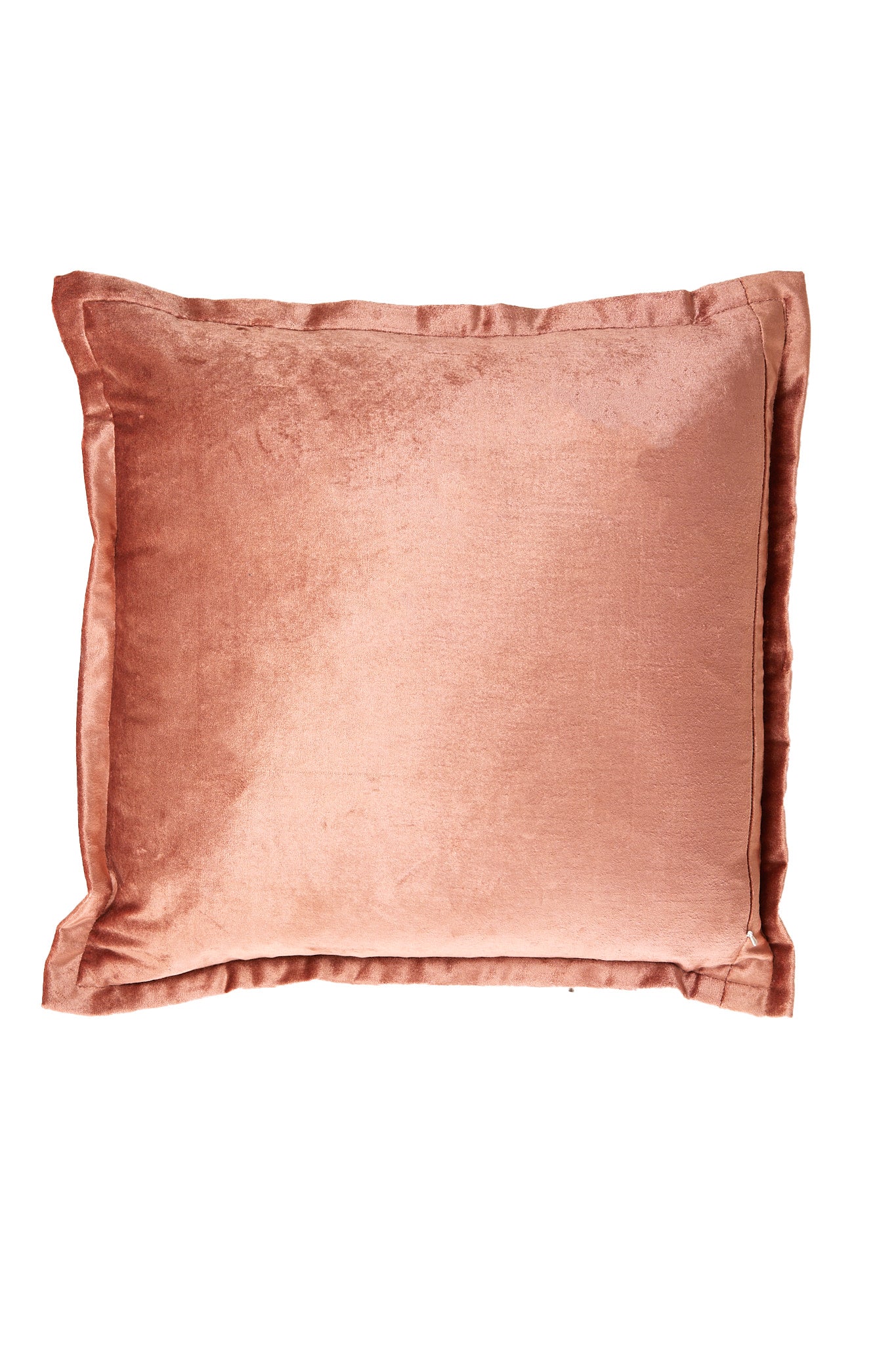 Baxley Dusty Pink Velvet & Natural Linen Square Cushion 45x45cm