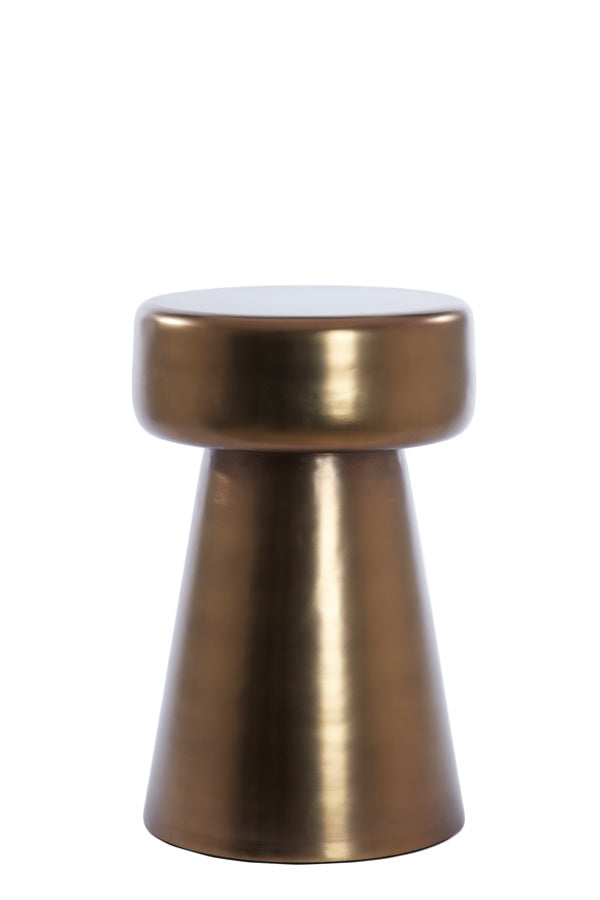 Dakwa Gloss Brown Bronze Metal Round Side Table