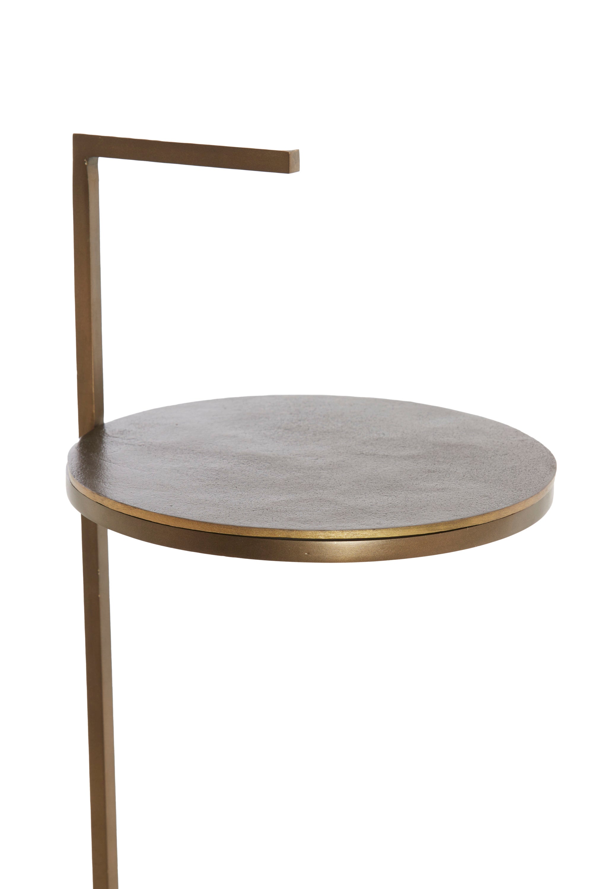 Leda Sand/Grey Marble & Brown Bronze Round Side Table