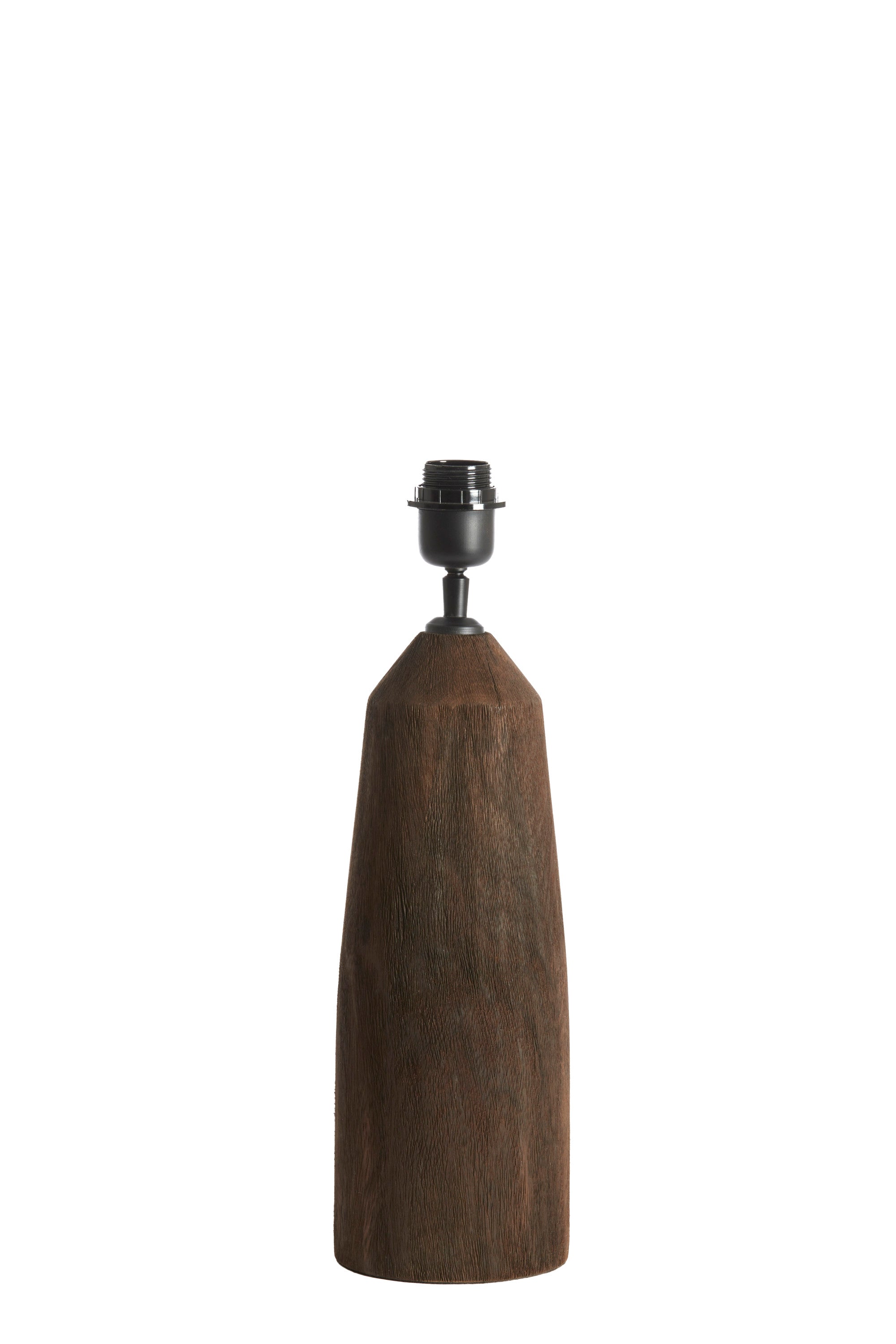 Trapani Matt Dark Brown Wood Table Lamp Base 35cm