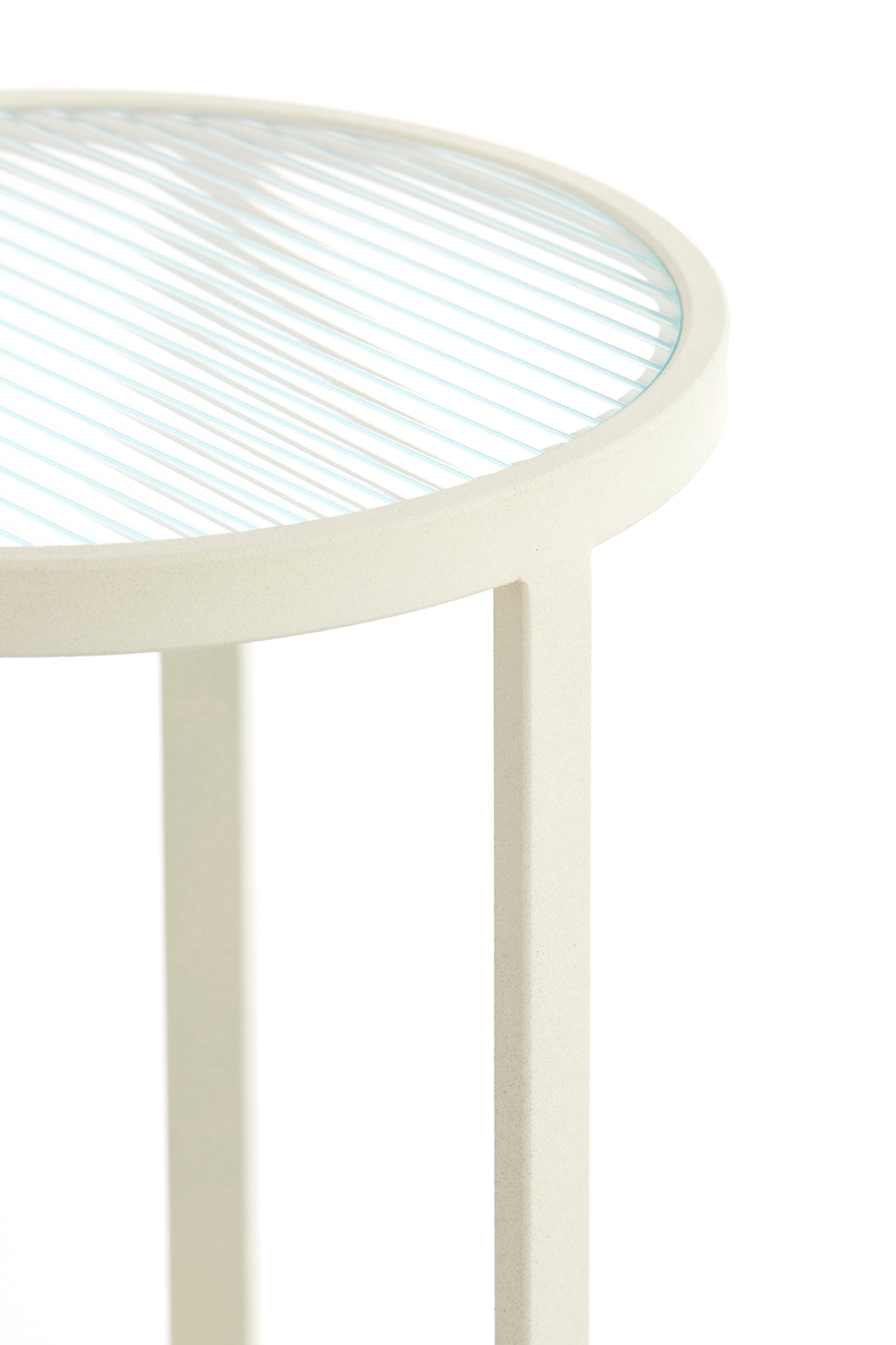 Retiro Clear Ribbed & Cream Glass Plinth 81cm