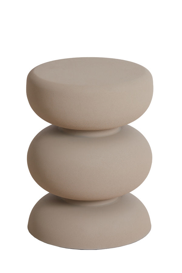 Kobodo Matt Cream Metal Round Side Table