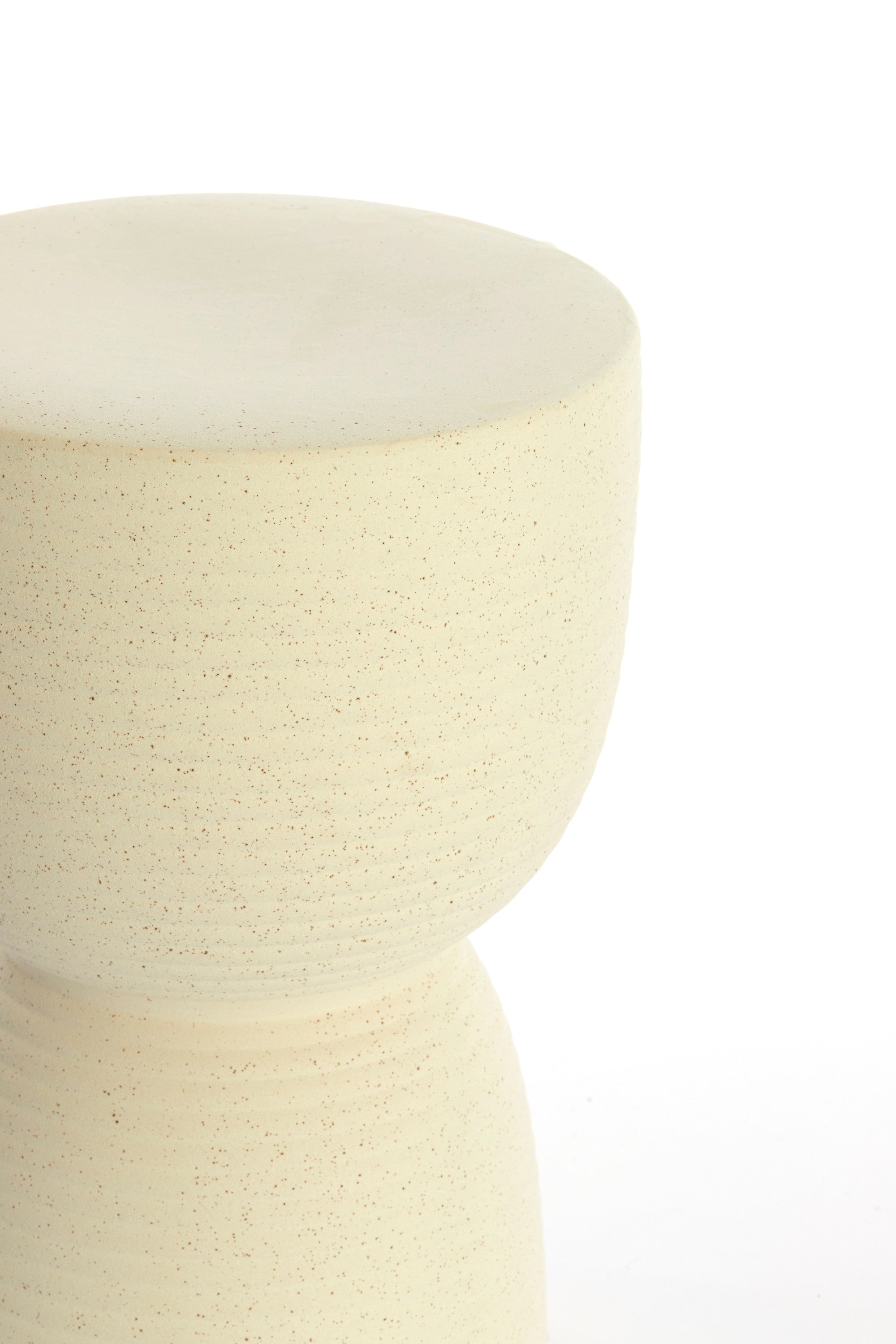 Finca Matt Cream Ceramic Round Side Table