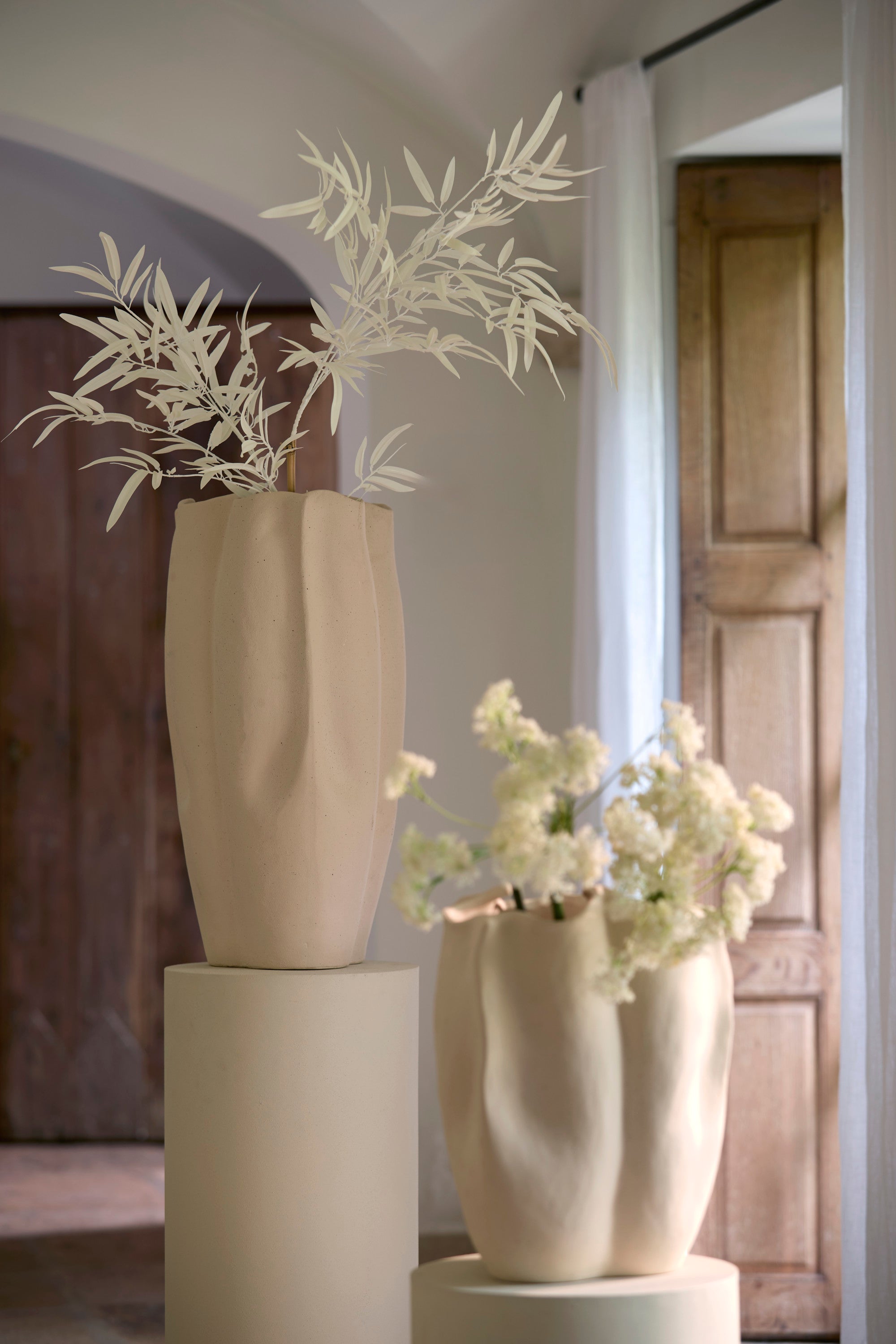 Sanguli Cream Ceramic Vase 56cm
