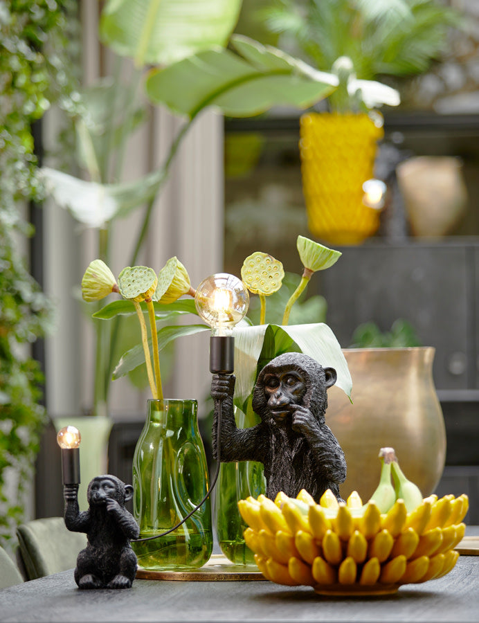 Monkey Matt Black Table Lamp