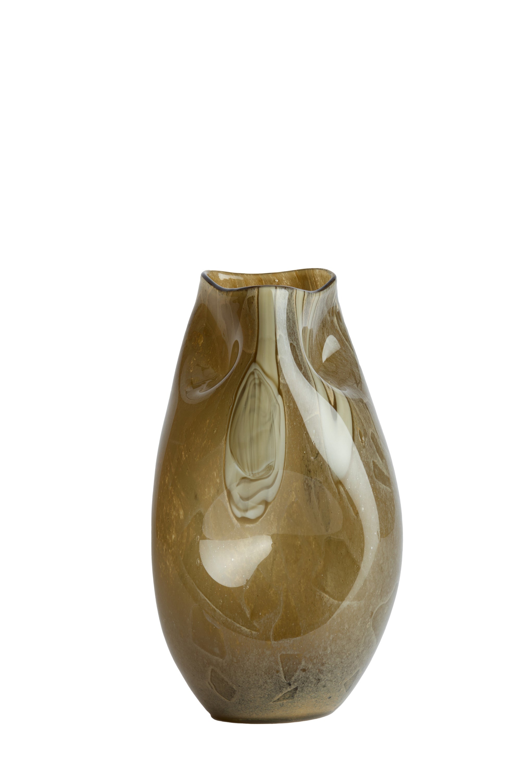 Jorien Taupe & Olive Green Glass Vase 32cm