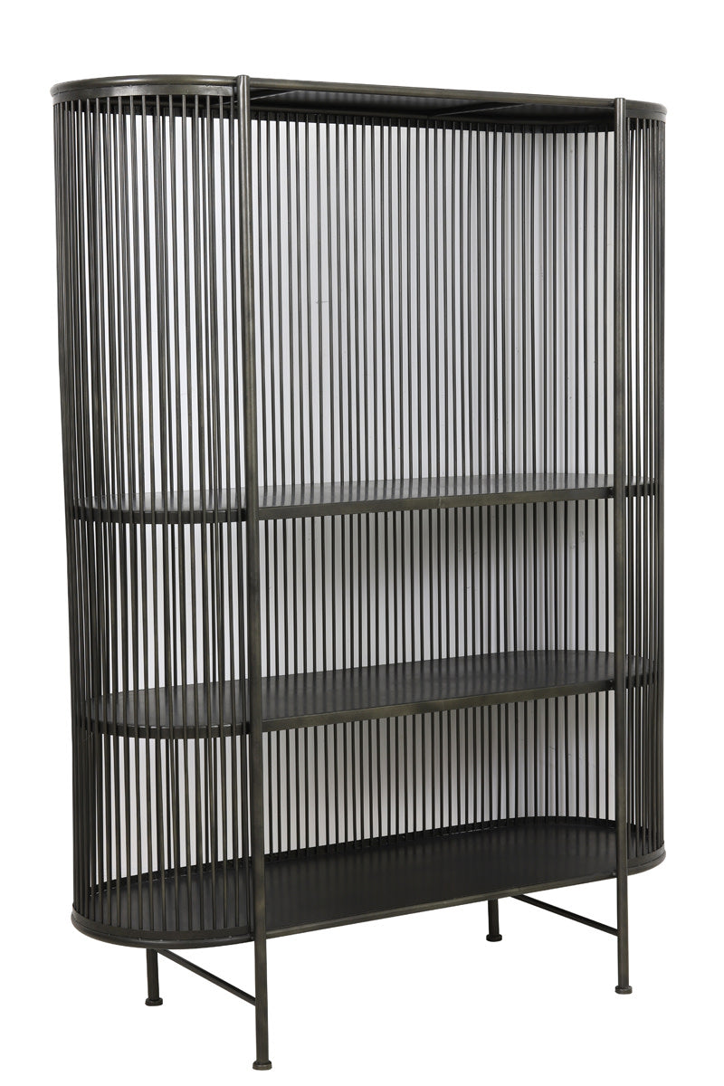 Yinthe Black Metal Open Display Unit 161cm