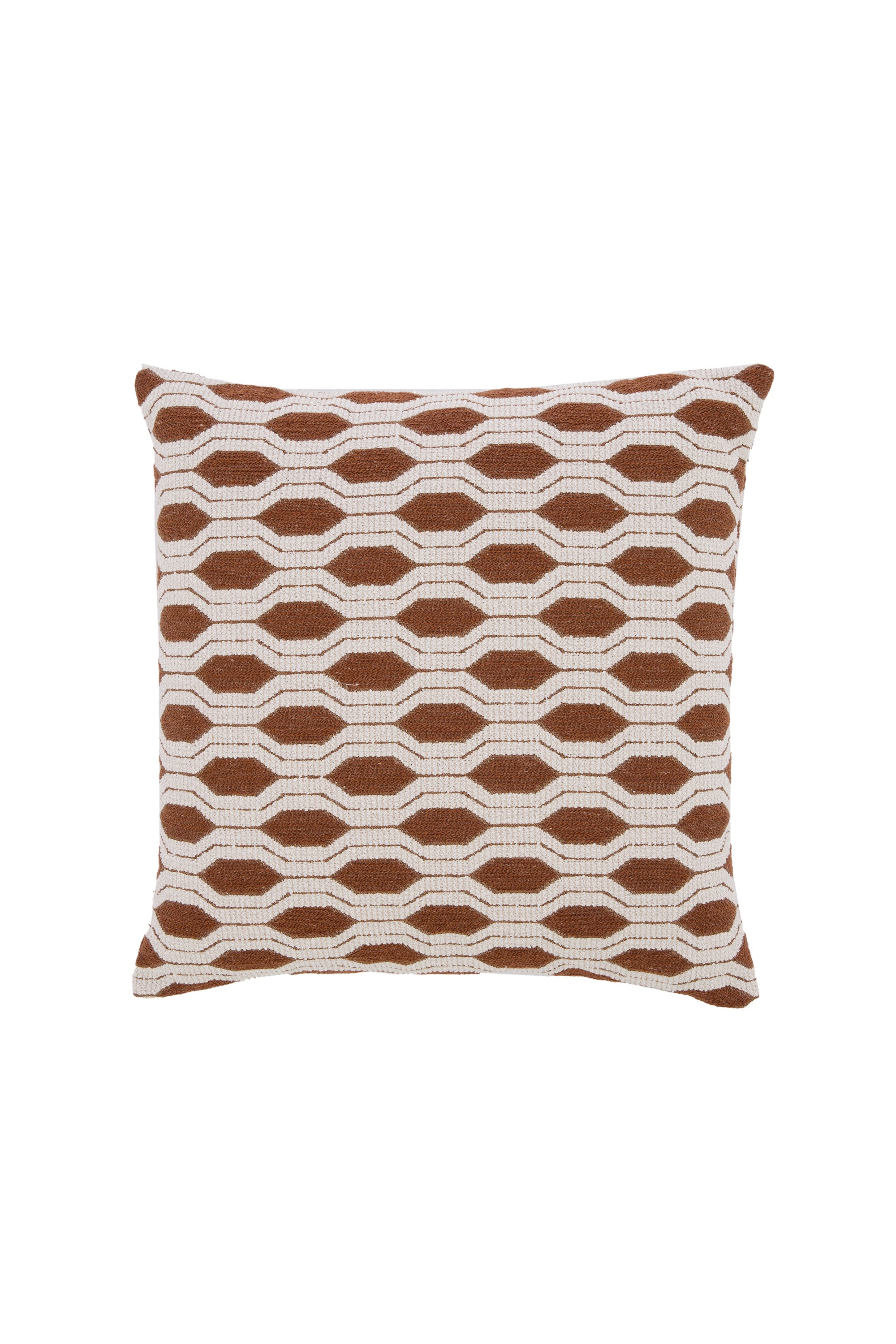 Renton Bronze & Cream Geometric Square Cushion 45x45cm