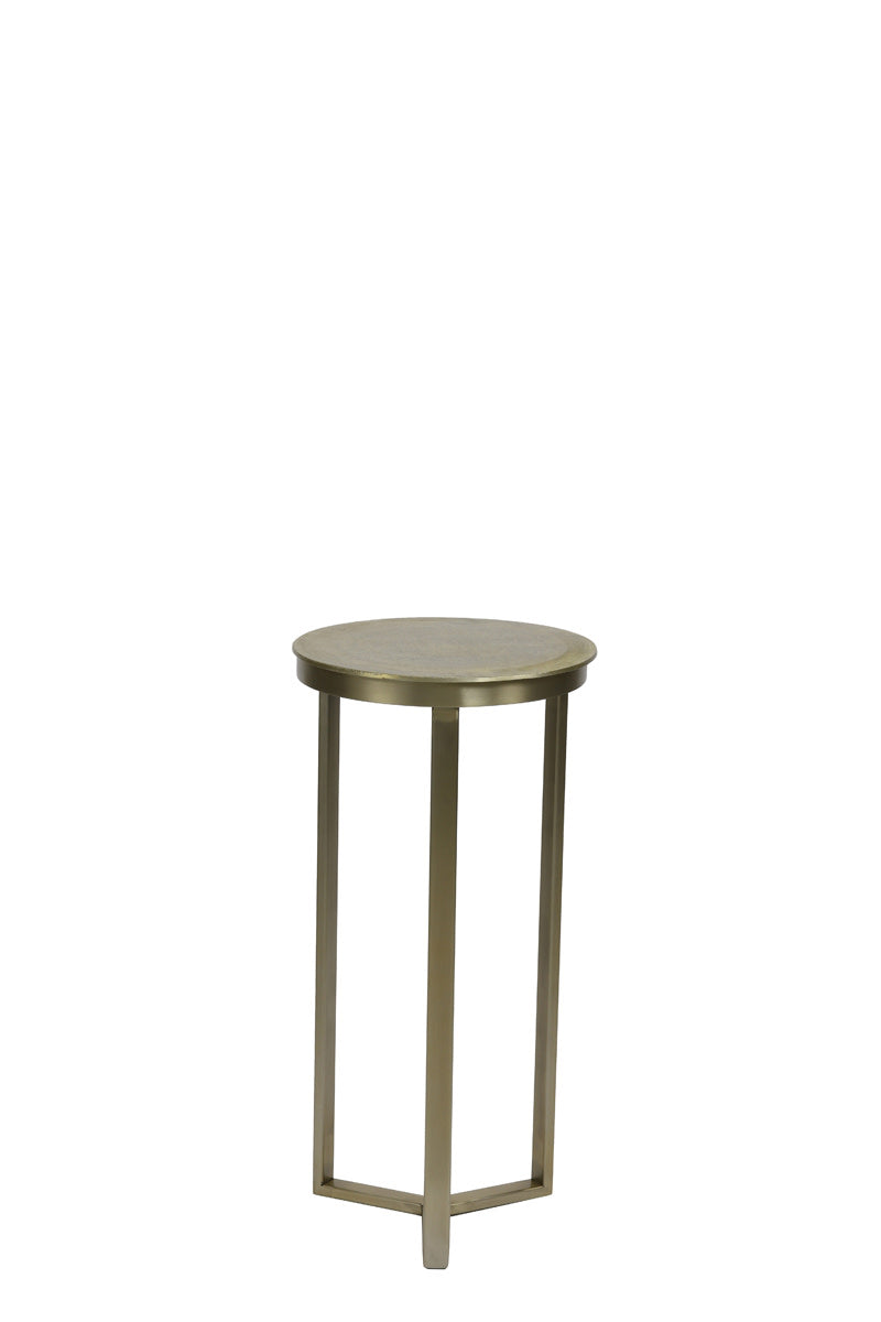 Retiro Light Gold Metal Plinth Side Table 60.5cm