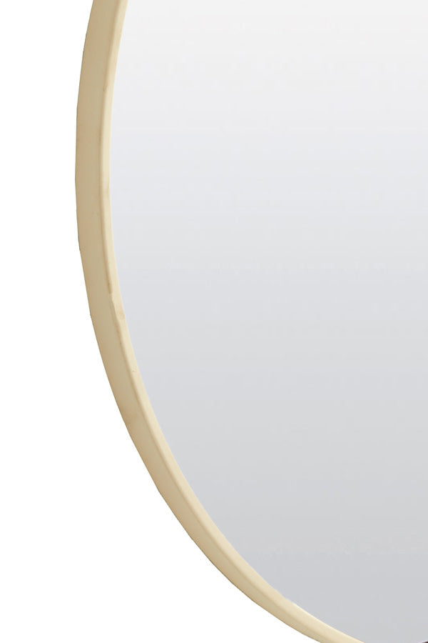 Espejo Clear & Cream Glass Round Wall Mirror 70cm